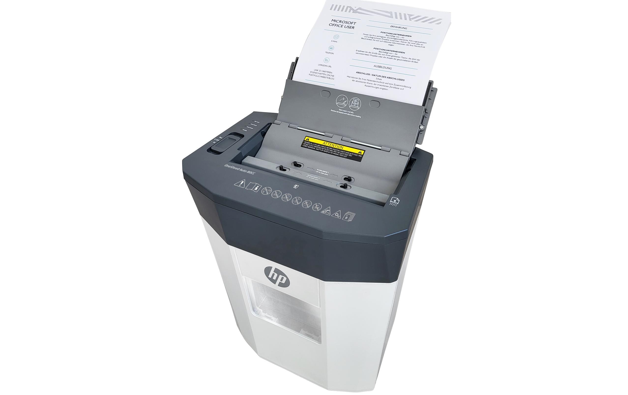 HP Aktenvernichter One Shredder Auto 80 CC, Sicherheitsstufe 4