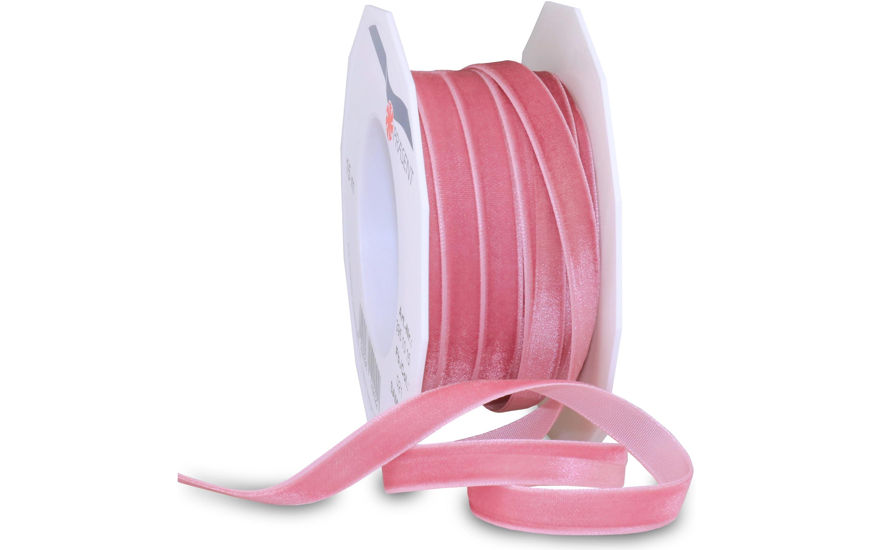 Pattberg Geschenkband Samt 10 mm x 15 m, Altrosa