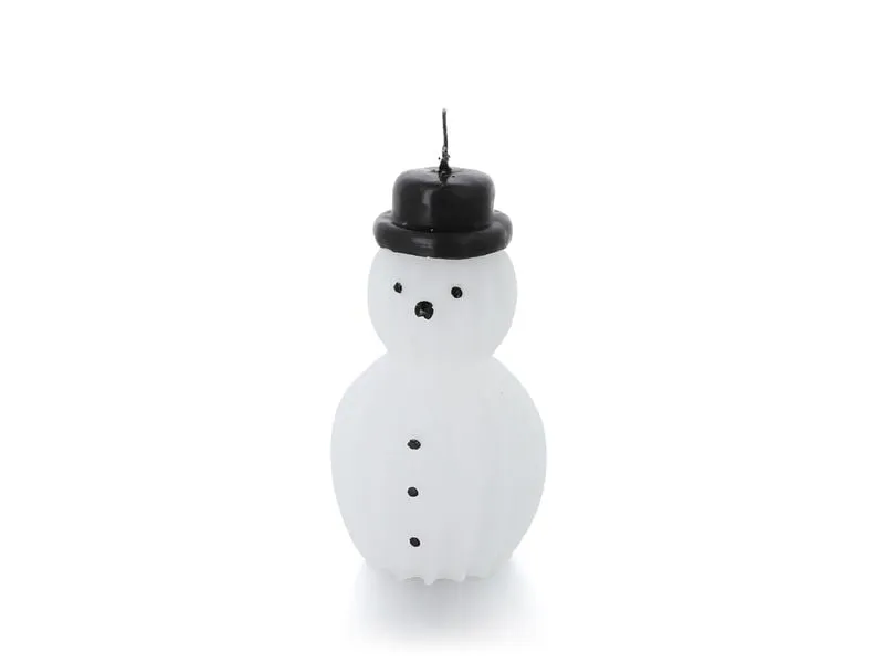 balthasar Weihnachtskerze Snowman Schwarz/Weiss, 1 Stück