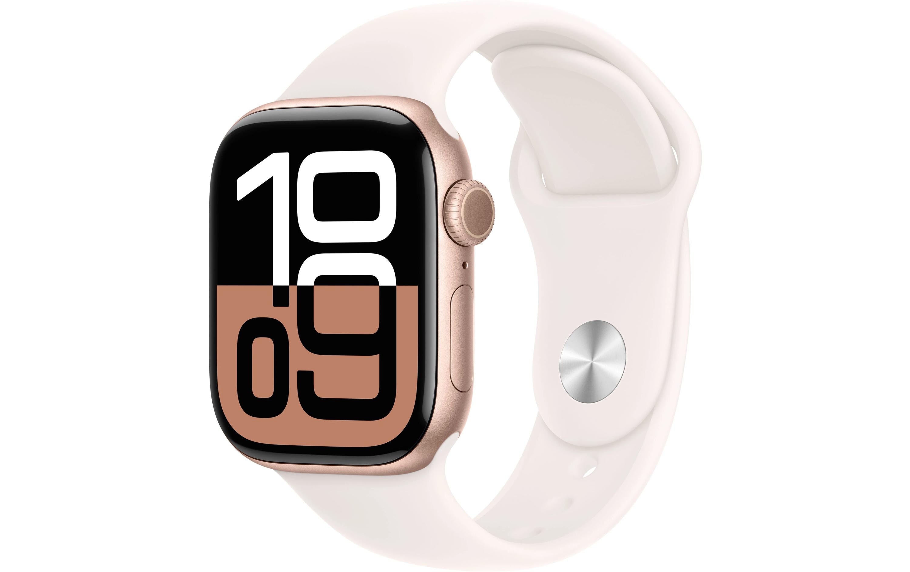 Apple Watch Series 10 42 mm Alu Roségold Sport Weiss M/L Apple Watch Series 10 42 mm Alu Roségold Sport Weiss M/L