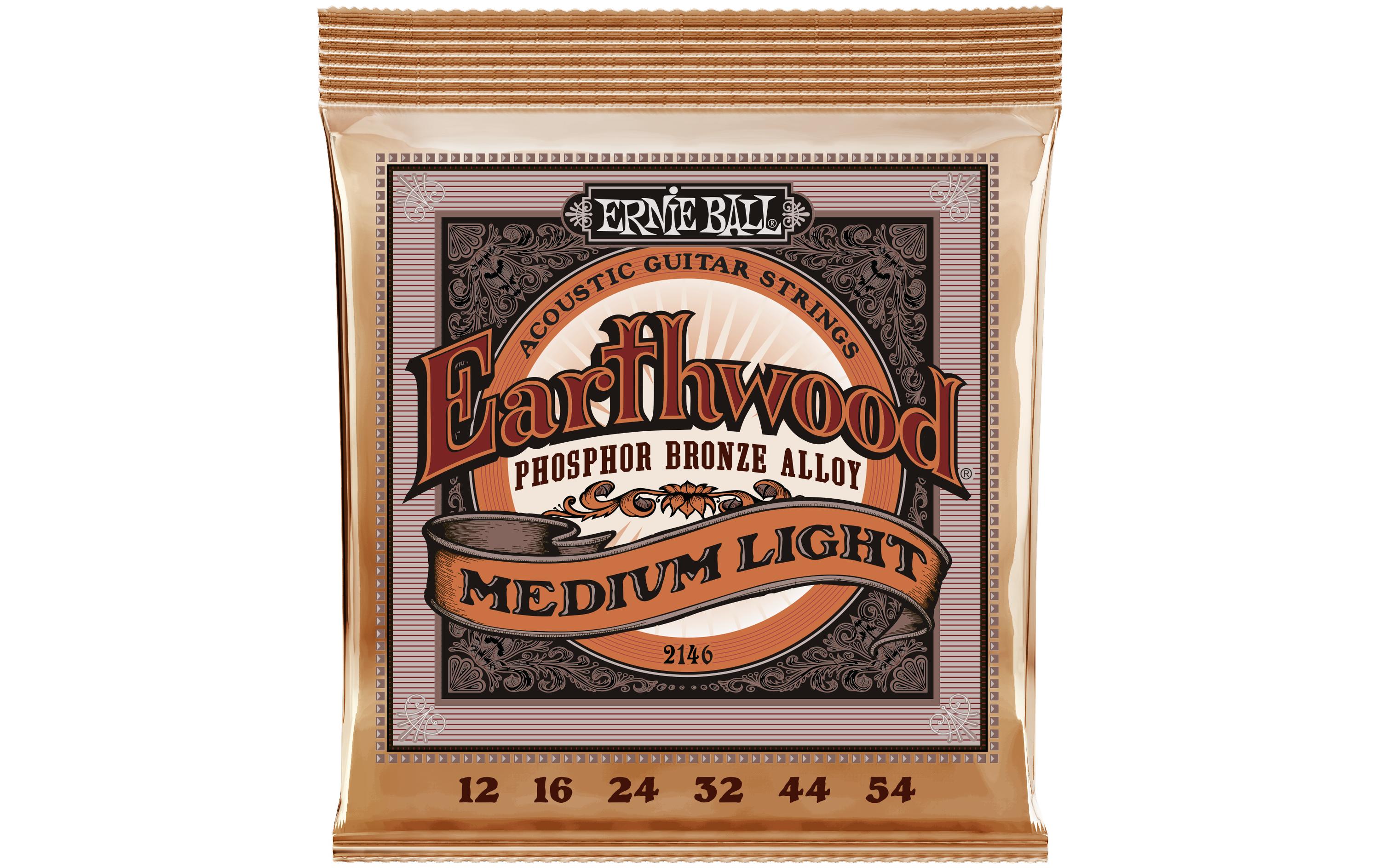 Ernie Ball Gitarrensaiten 2146 Earthwood PB – Medium Light 12-54