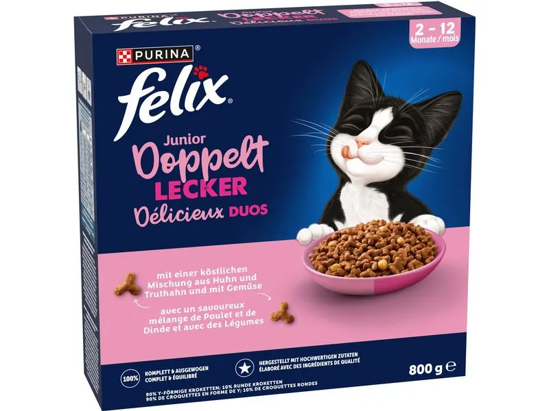 Felix Trockenfutter Doppelt Lecker Junior Geflügel 800 g Felix Trockenfutter Doppelt Lecker Junior Geflügel 800 g