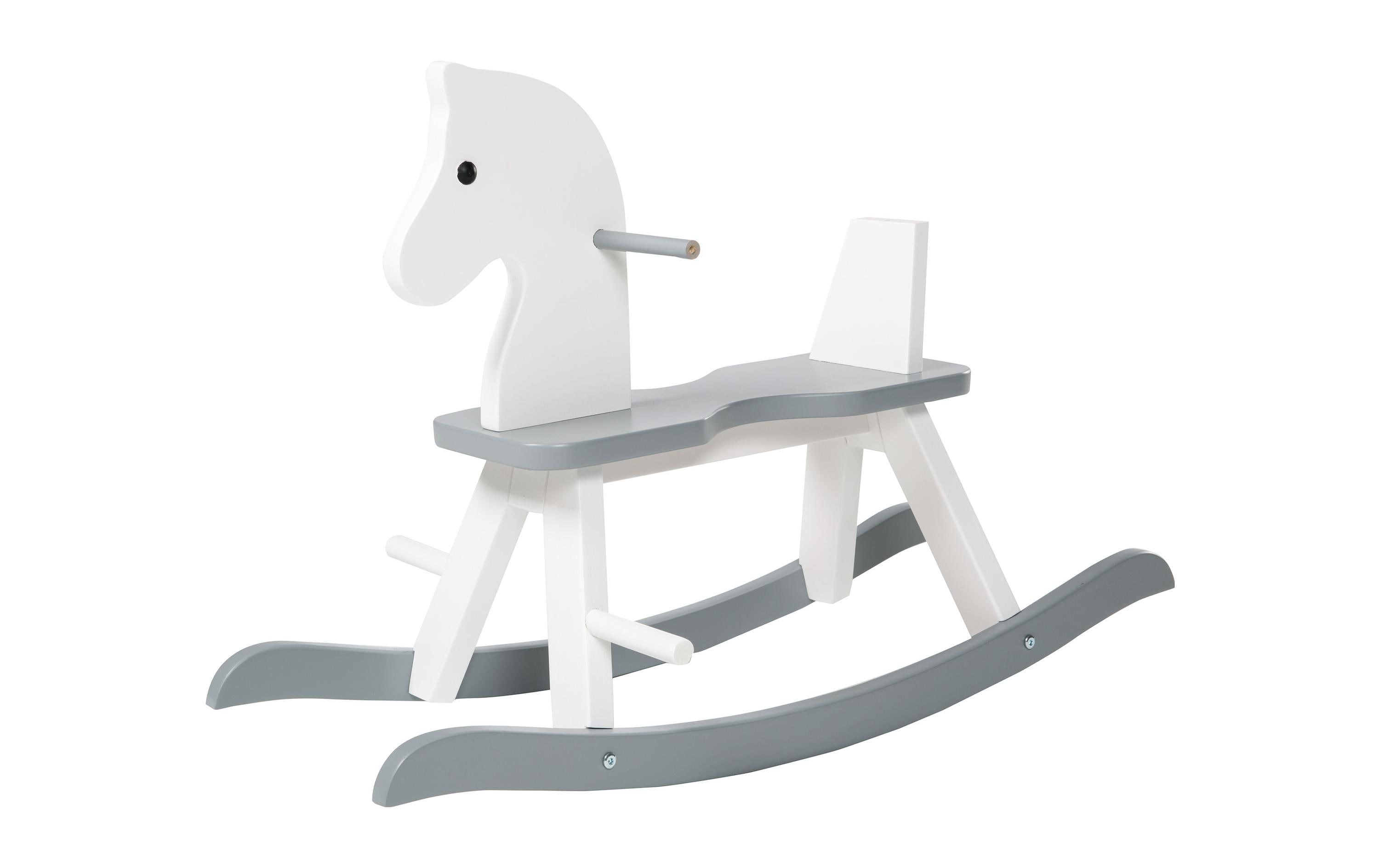 roba Schaukelpferd aus Massivholz Grau/Weiss