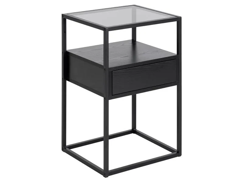 AC Design Nachttisch Randolf 40 x 35 x 60 cm, Schwarz AC Design Nachttisch Randolf 40 x 35 x 60 cm, Schwarz