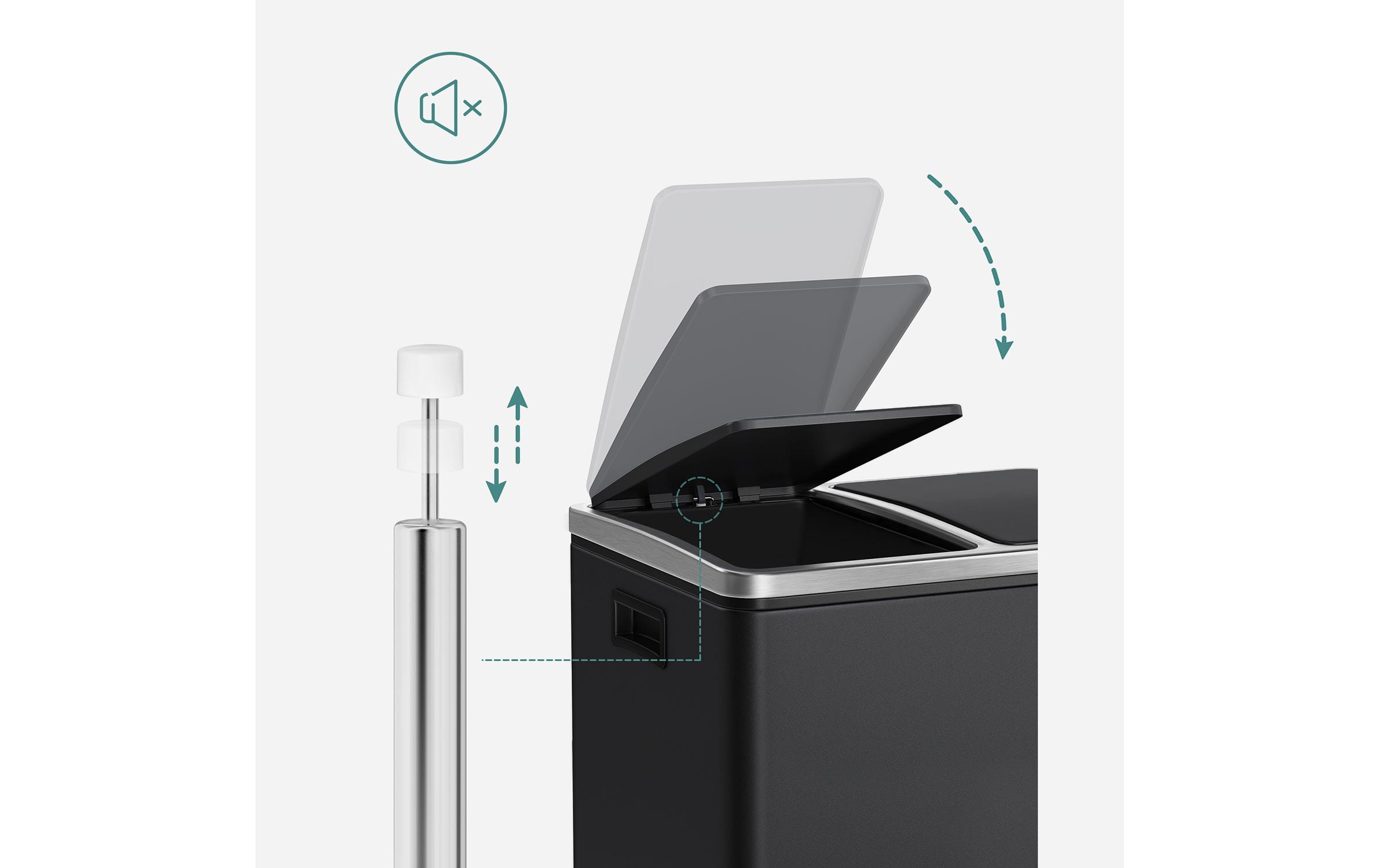 Songmics Abfalleimer 30 l, Schwarz