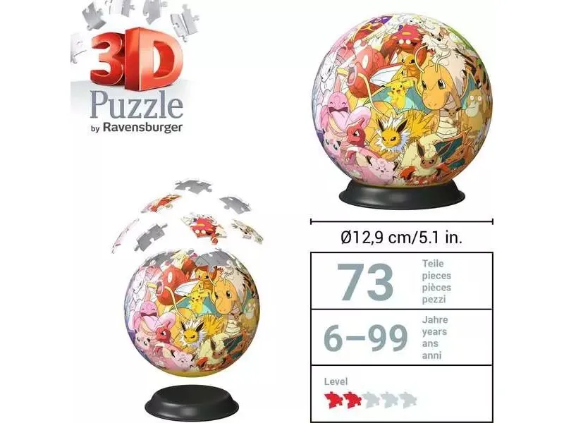 Ravensburger 3D Puzzle Ball: Pokémon – Kanto Region