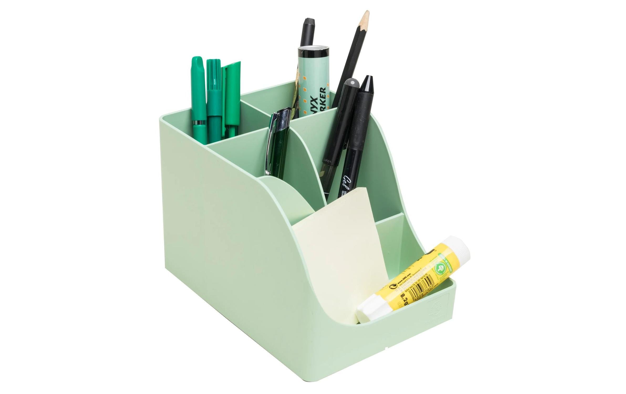 Exacompta Stiftehalter Pen Wave AutentiK, 5 Fächer, Salbeigrün
