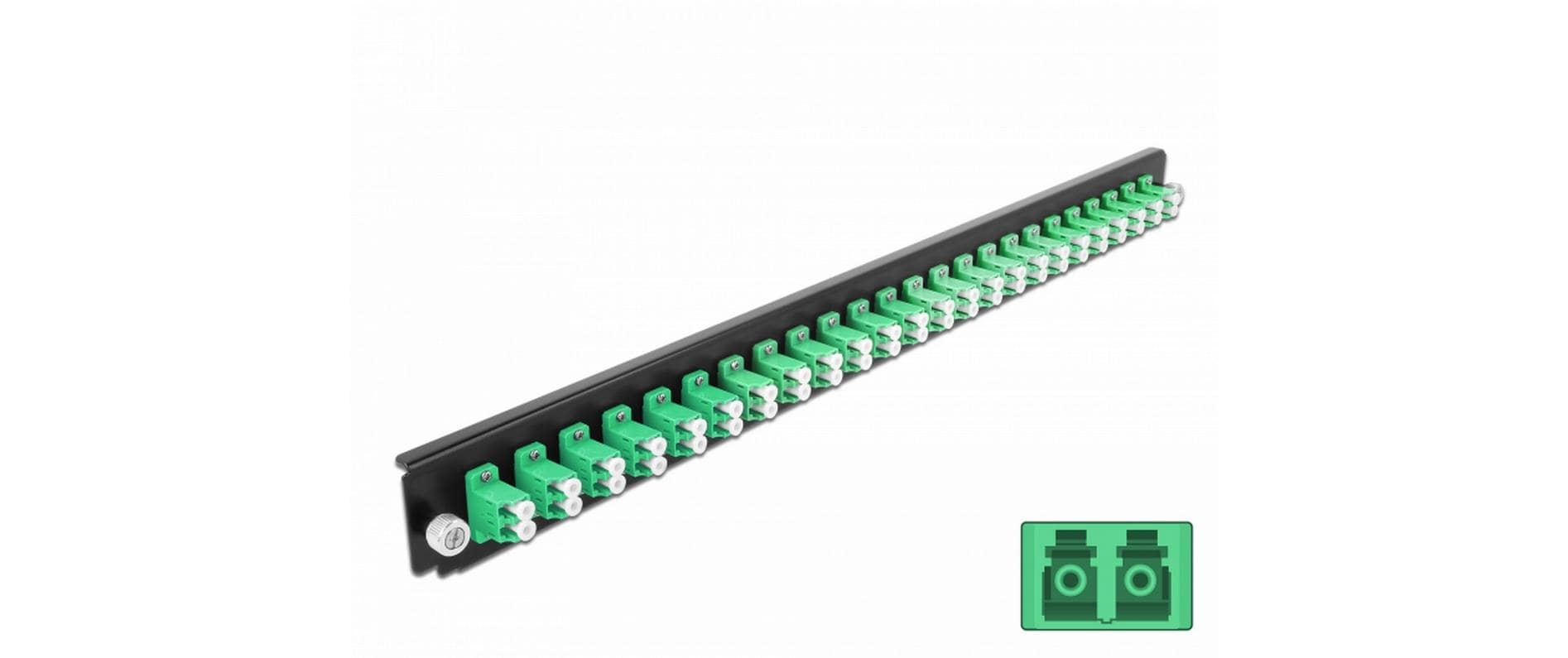Delock Verteilerplatte Frontblende 24 Port LC Duplex SM grün Delock Verteilerplatte Frontblende 24 Port LC Duplex SM grün