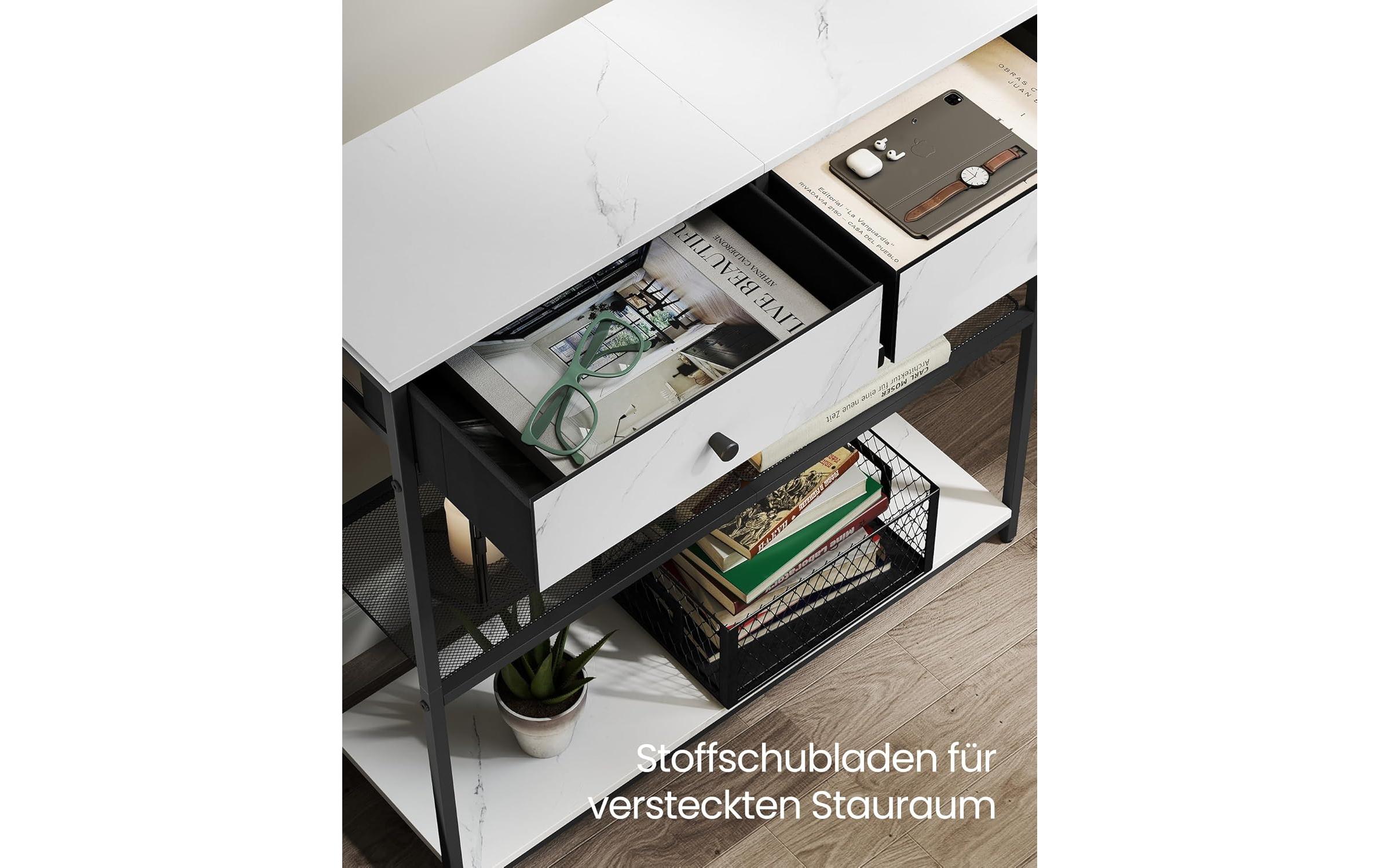 VASAGLE Konsolentisch 24 x 79.9 cm, Weiss/Schwarz