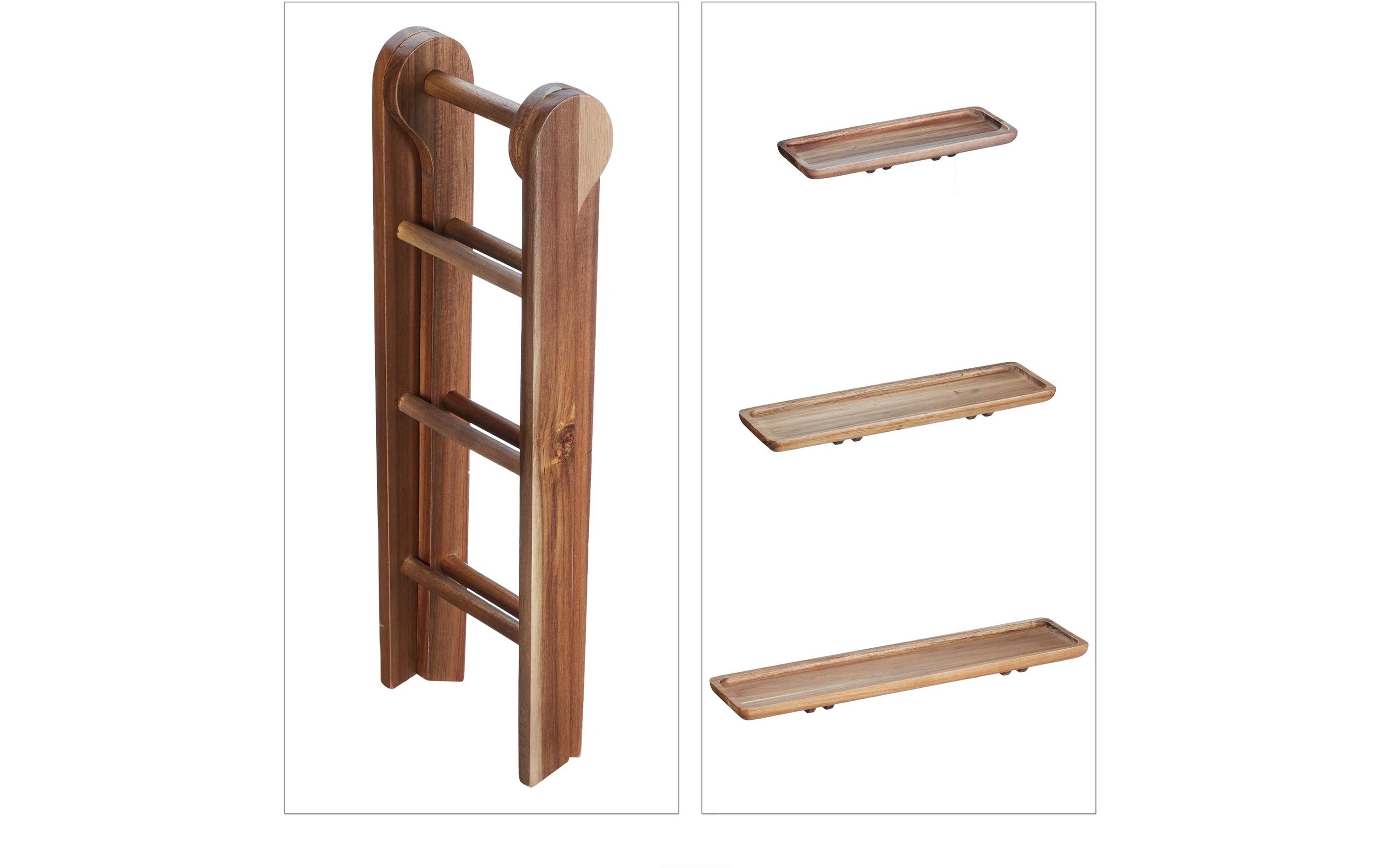 relaxdays Etagere 3-stufig, Braun