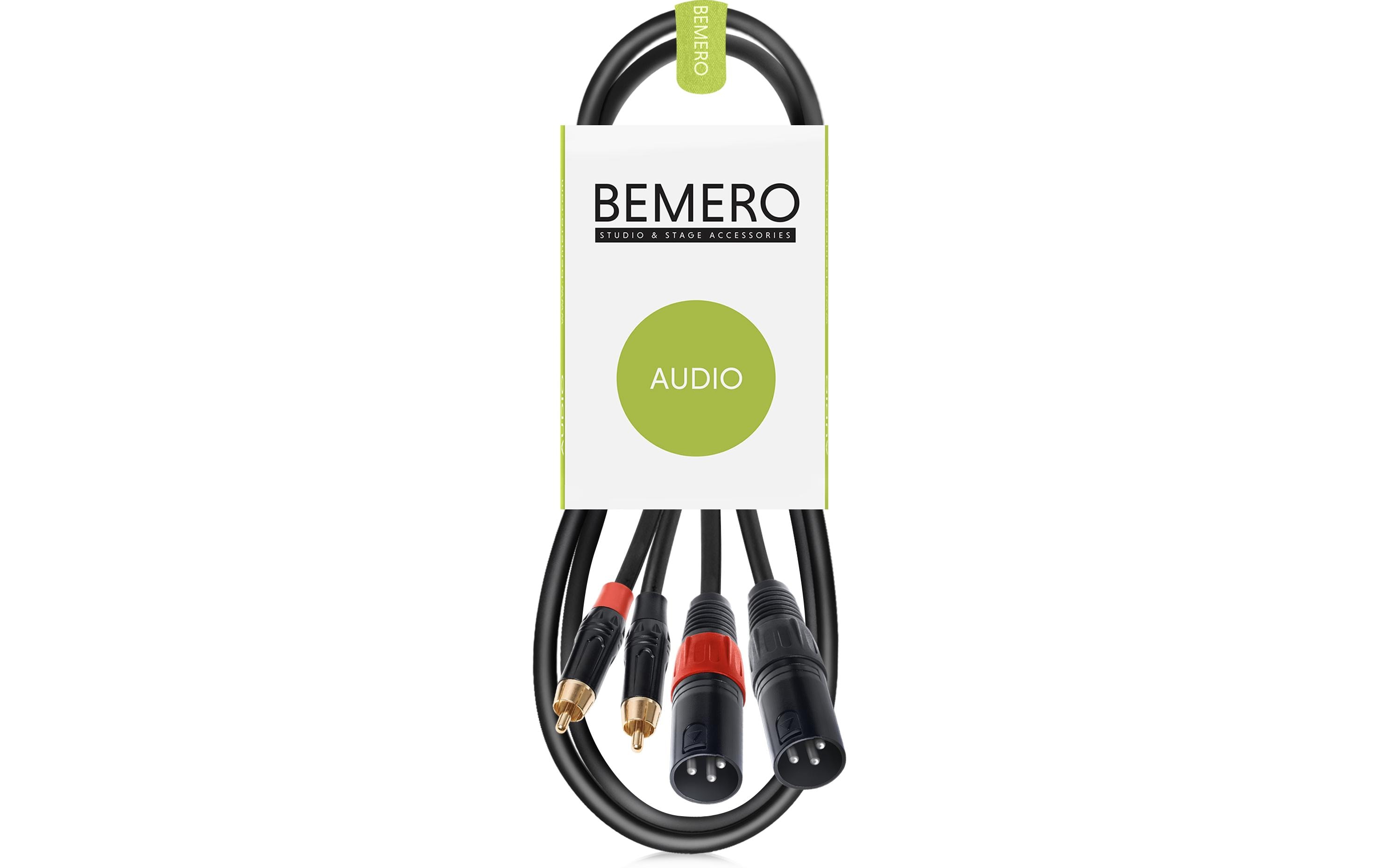 Bemero BAC2545-75BK 2x XLRm - 2x RCAm 0.75m 0.75 m, Schwarz
