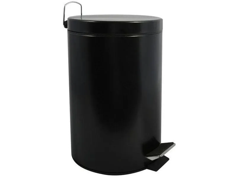 MSV Treteimer 12 l, Schwarz matt/Schwarz
