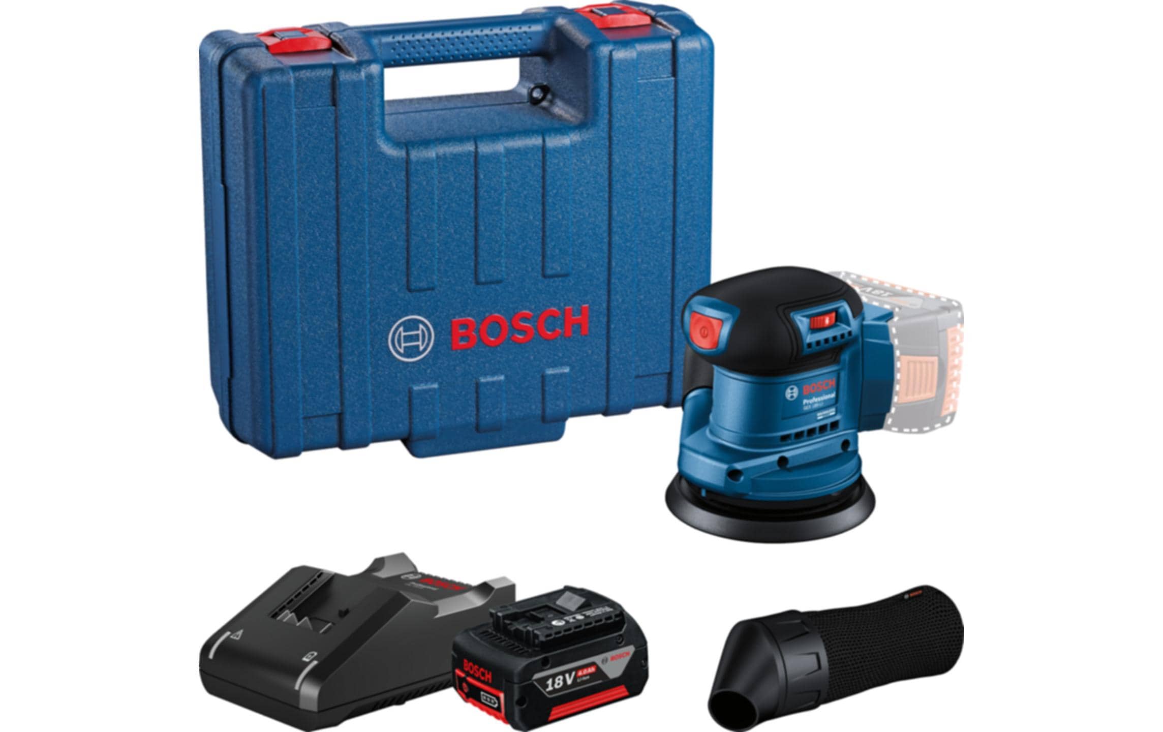 Bosch Professional Akku-Exzenterschleifer PRO GEX 185-LI im Koffer + 1x Akku