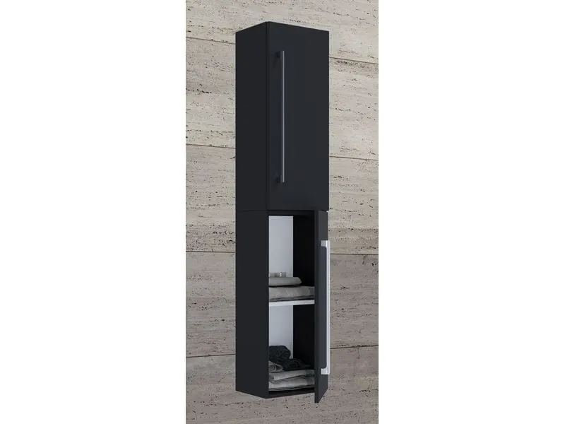 VCM Badezimmerregal Badinos 33 x 150 cm, Schwarz VCM Badezimmerregal Badinos 33 x 150 cm, Schwarz