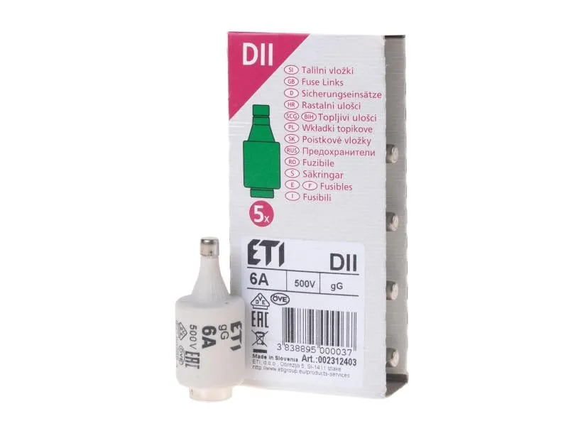 Elektromaterial Sicherungseinsatz DII 6A Elektromaterial Sicherungseinsatz DII 6A