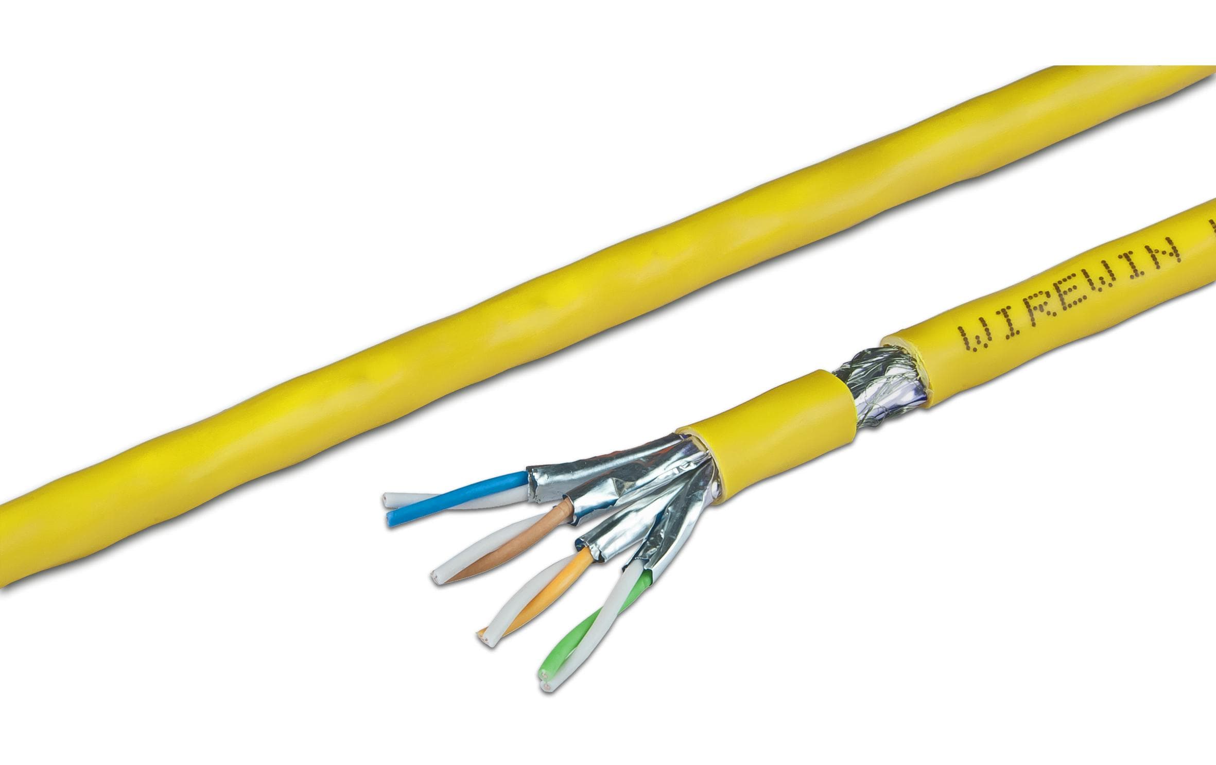 Wirewin Verlegekabel VKW SFTP K7A L3 Cat 7A, S/FTP, 1000 m, Gelb Wirewin Verlegekabel VKW SFTP K7A L3 Cat 7A, S/FTP, 1000 m, Gelb