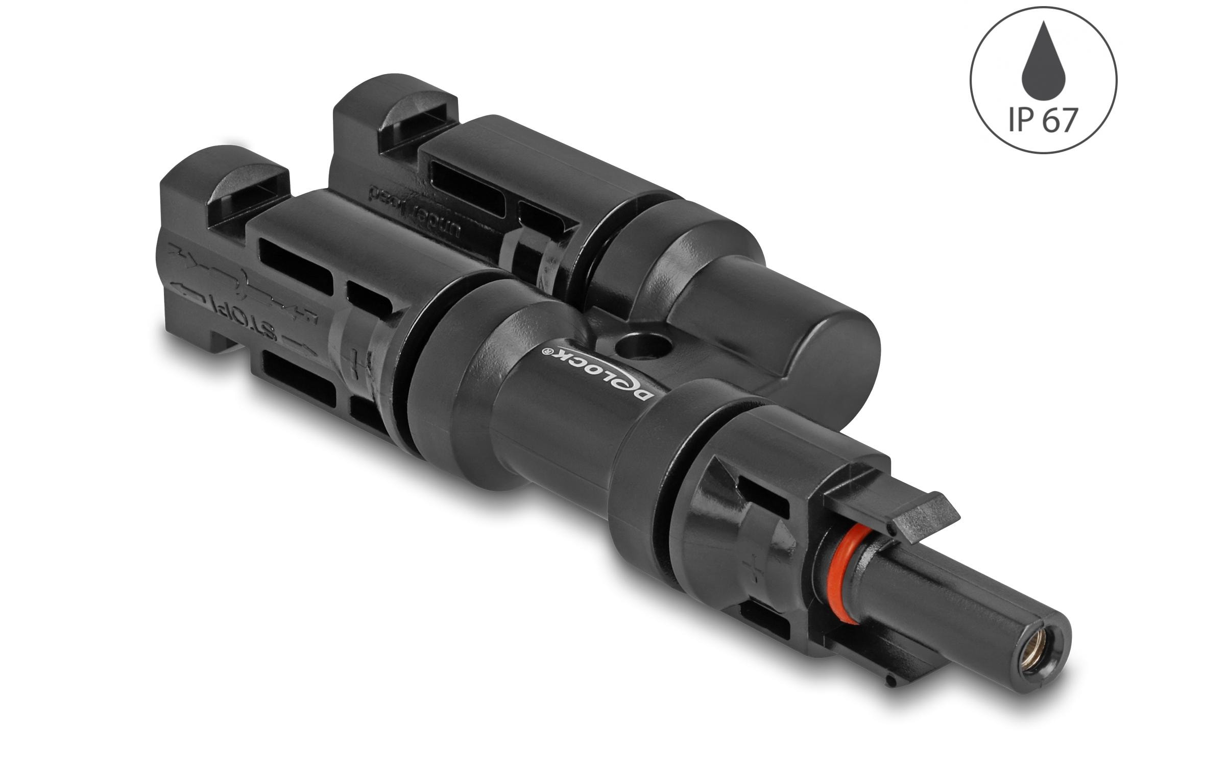 Delock DL4 Solar Konnektor 1x Buchse zu 2x Stecker, IP67