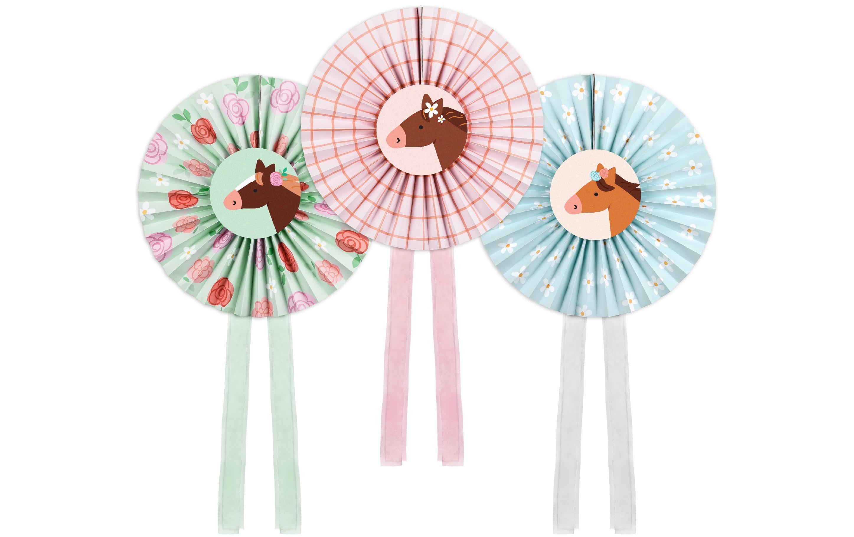 Partydeco Rosetten Pferd, 3 Stück Partydeco Rosetten Pferd, 3 Stück