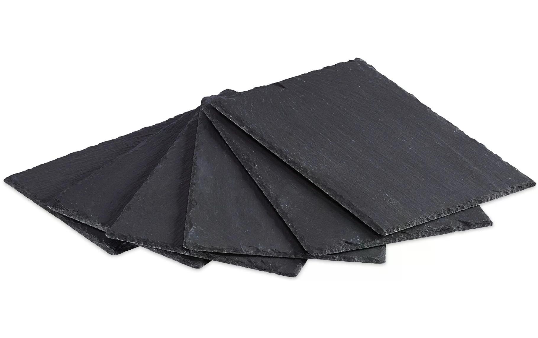 relaxdays Servierplatte 6 Stück, Schwarz