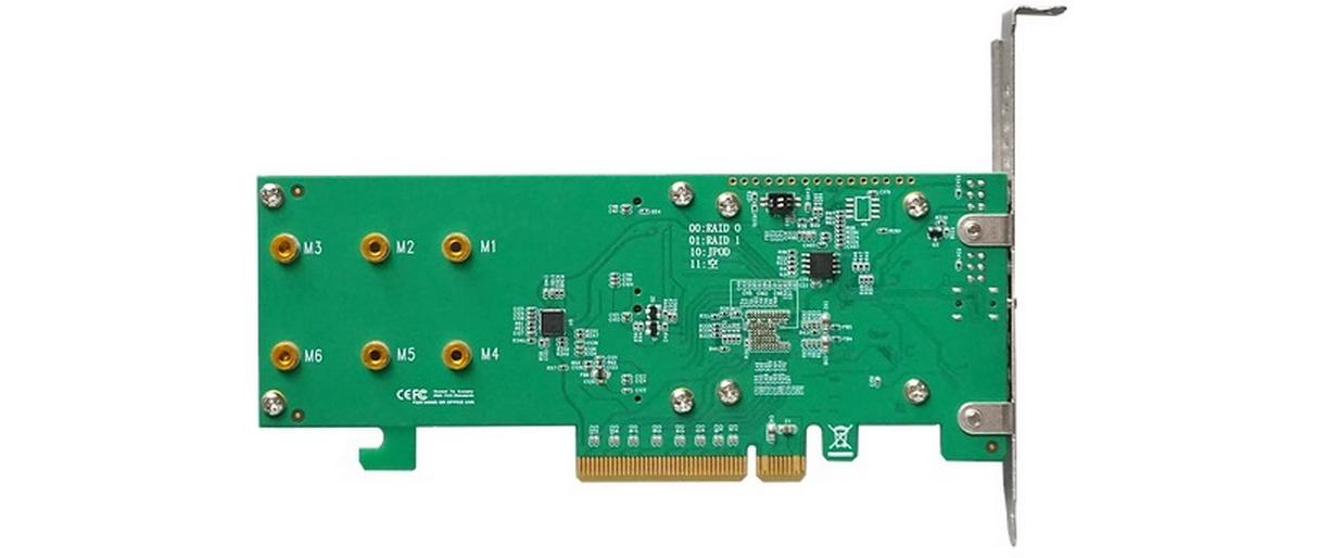 Highpoint RAID-Controller SSD6202A PCI-Ex8v3 - 2x M.2 NVMe, bootfähig