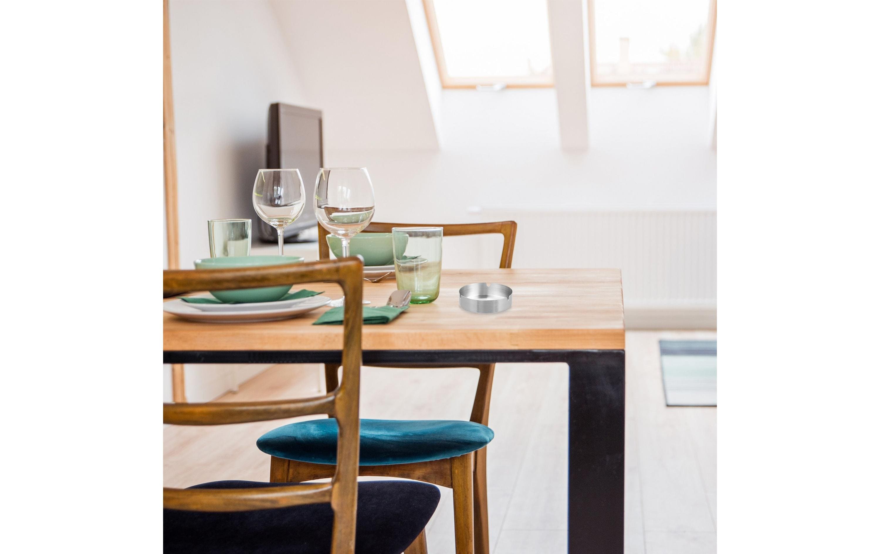 relaxdays Aschenbecher 2er Set Silber