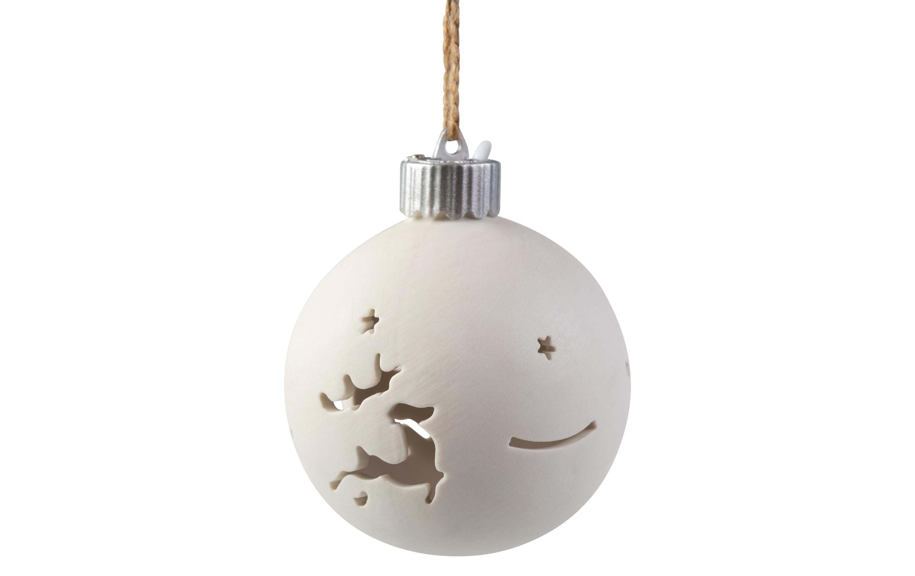 COCON LED-Kugel Rentier, Keramik, Ø 10 cm