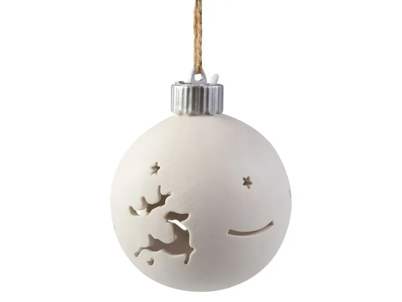 COCON LED-Kugel Rentier, Keramik, Ø 10 cm COCON LED-Kugel Rentier, Keramik, Ø 10 cm