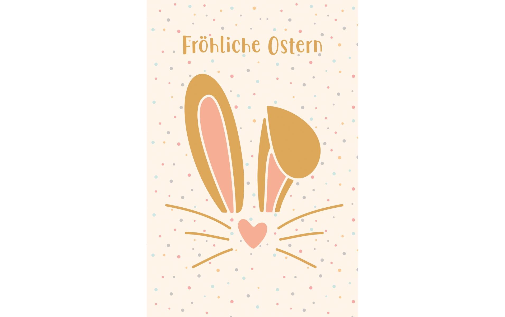ABC Grusskarte Frohe Ostern , Orange
