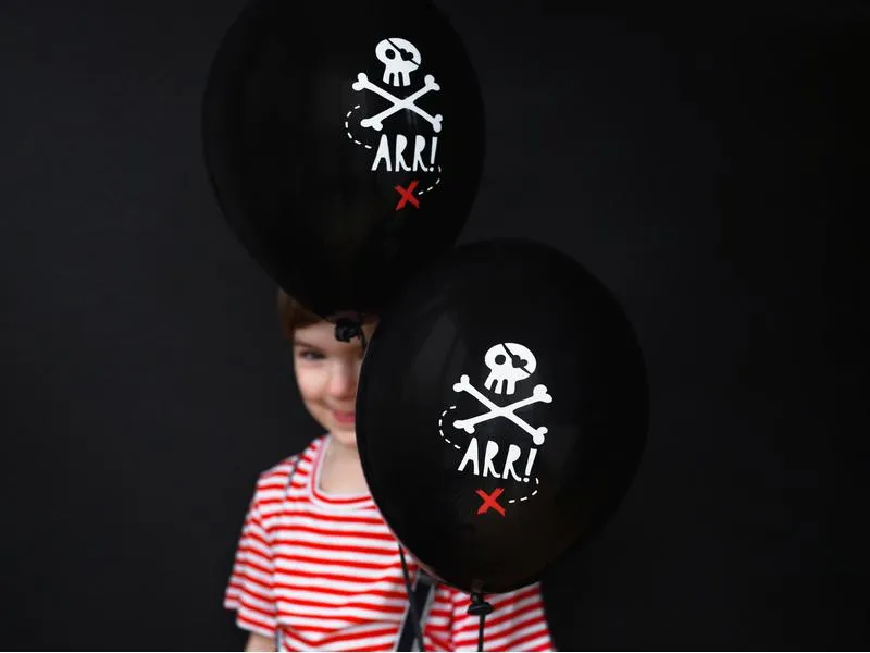 Partydeco Luftballon Piraten 30 cm, 6 Stück, Schwarz Partydeco Luftballon Piraten 30 cm, 6 Stück, Schwarz