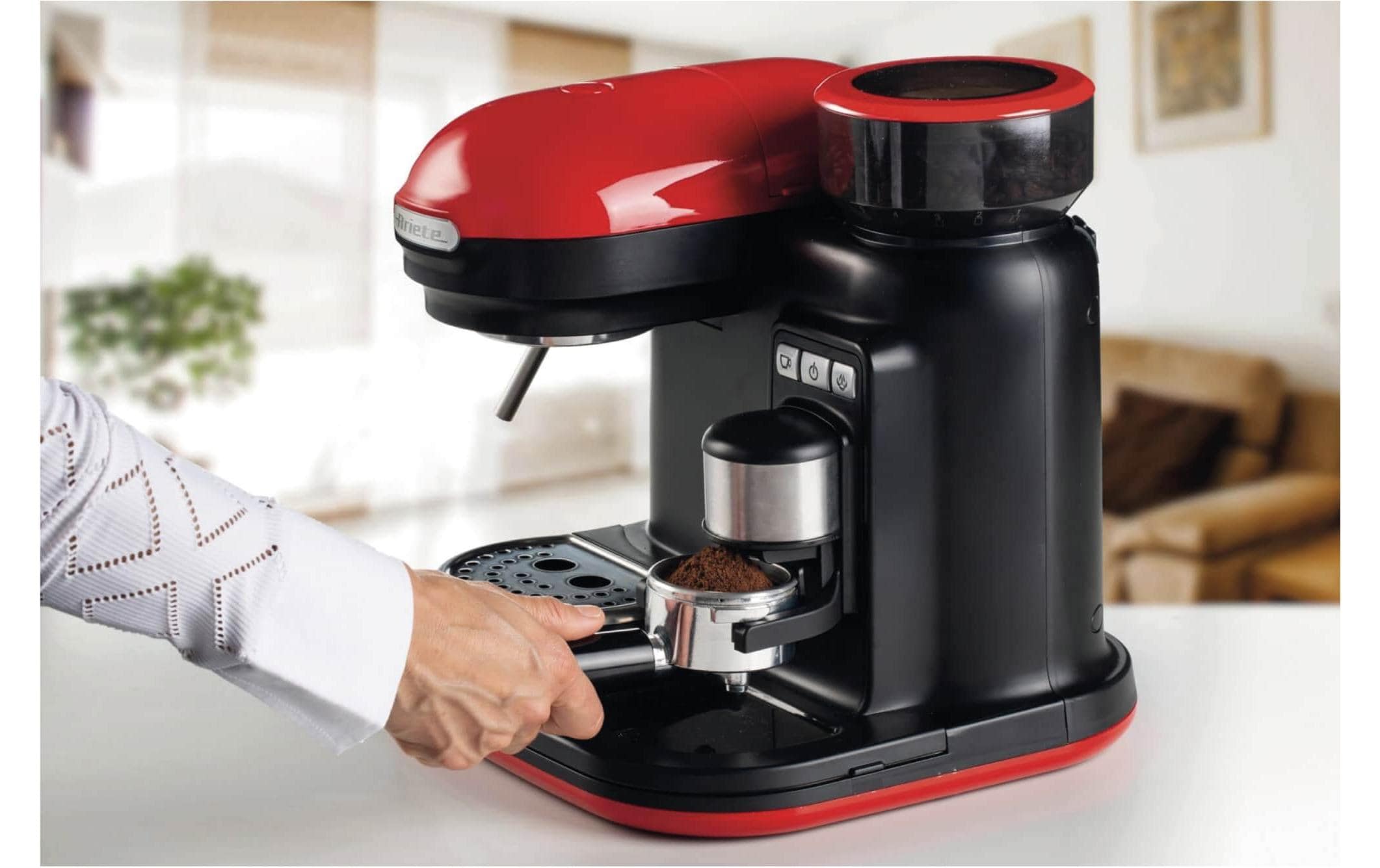 Ariete Portionskaffeemaschine MODERNA Rot/Schwarz
