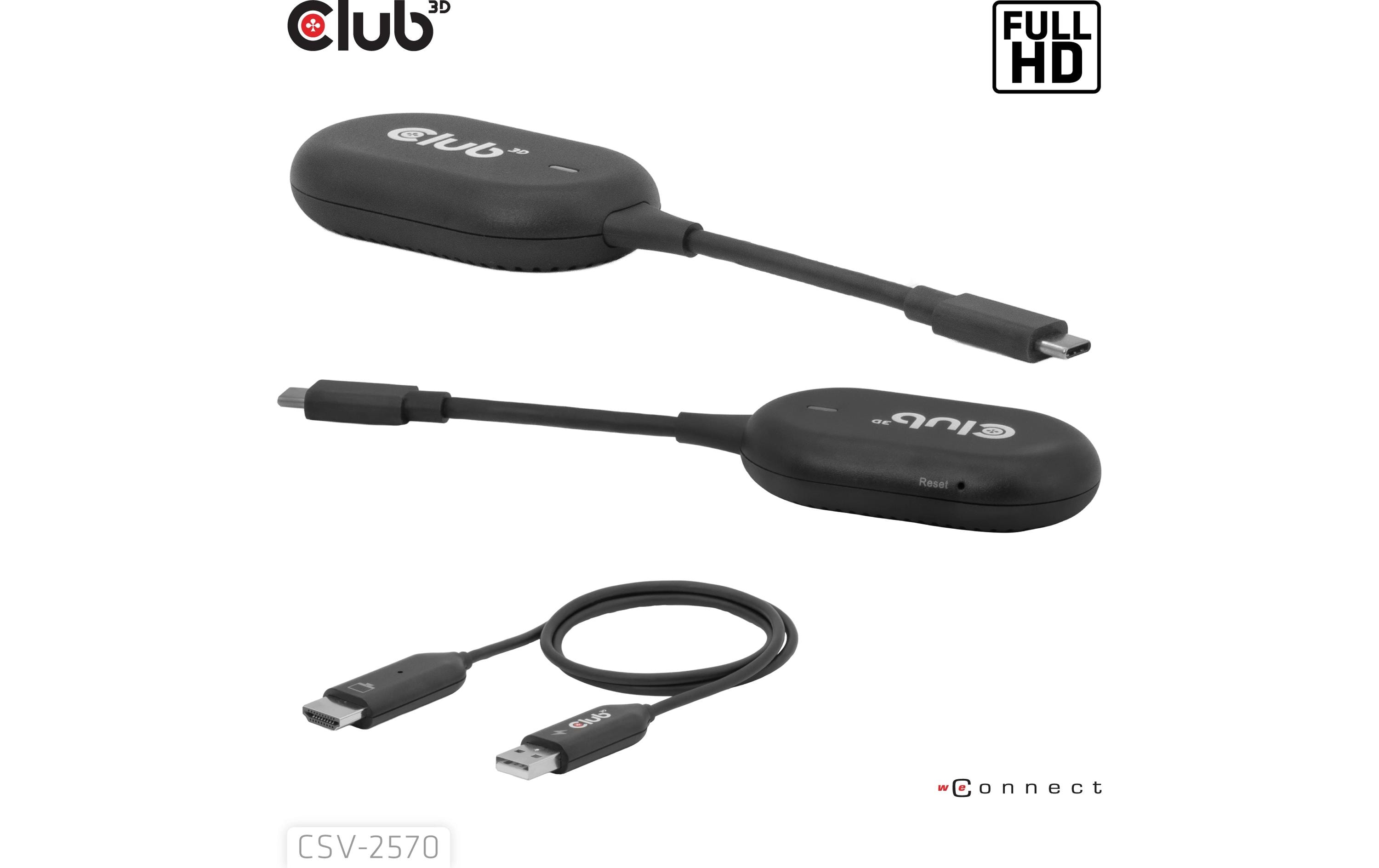 Club 3D CSV-2570 Drahtloser Sender und -Empfänger USB Type-C - HDMI