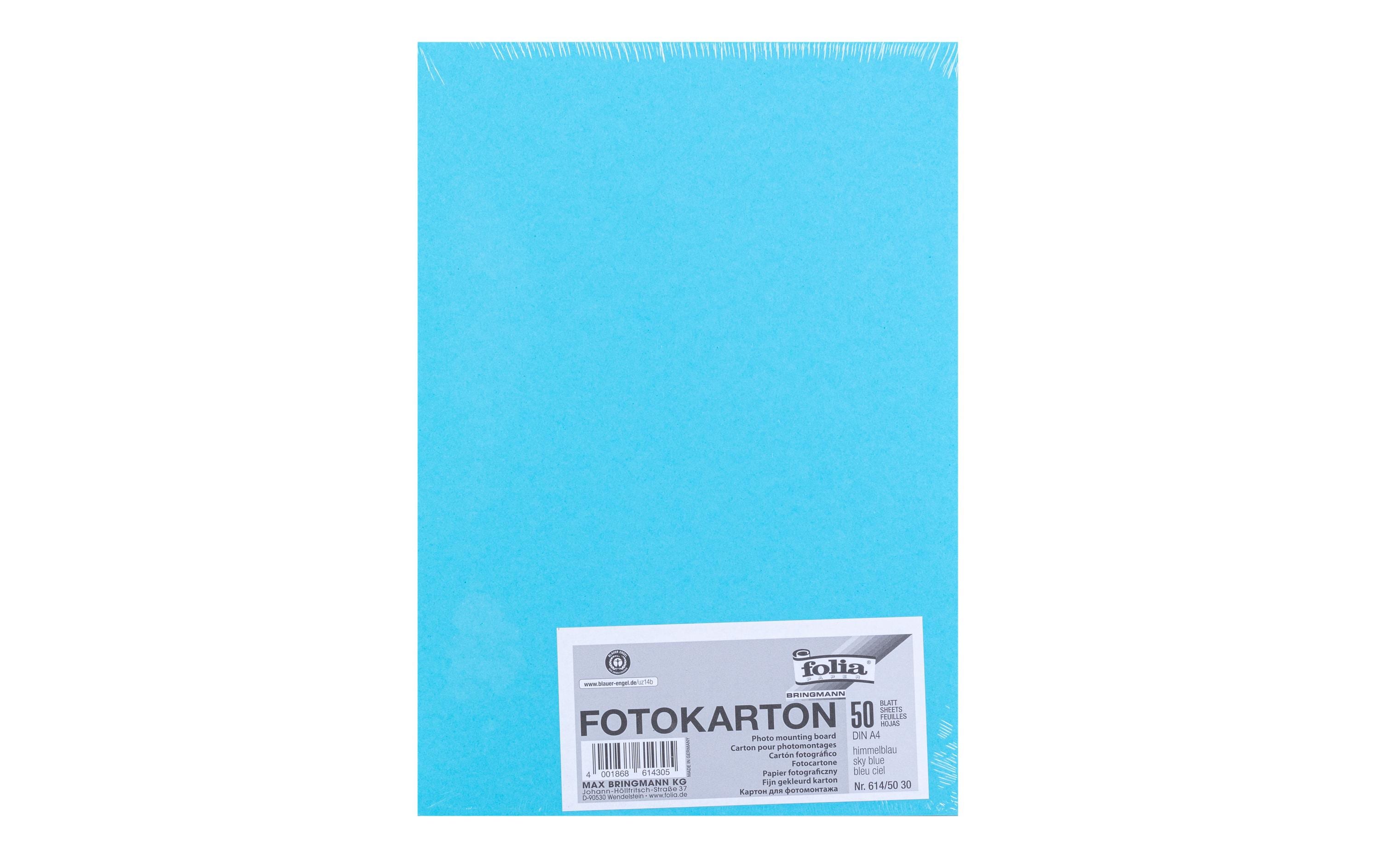 Folia Fotokarton A4, 300 g/m², 50 Blatt, Himmelblau