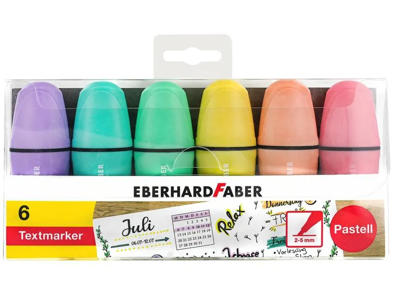 Eberhard Faber Textmarker Mini pastell 6 Stück, Mehrfarbig Eberhard Faber Textmarker Mini pastell 6 Stück, Mehrfarbig