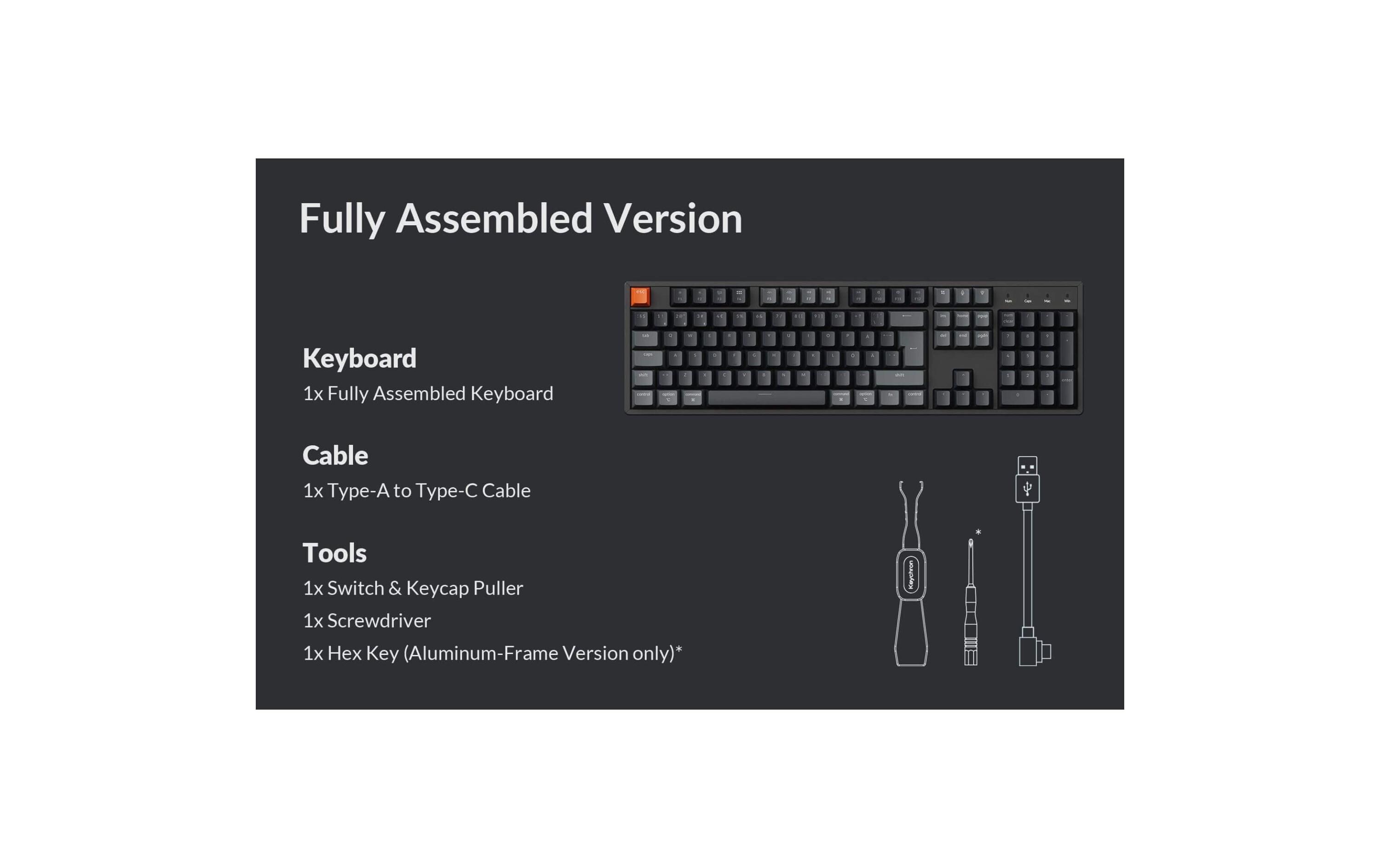 Keychron Gaming-Tastatur K10 QMK Version 2 Brown Switch