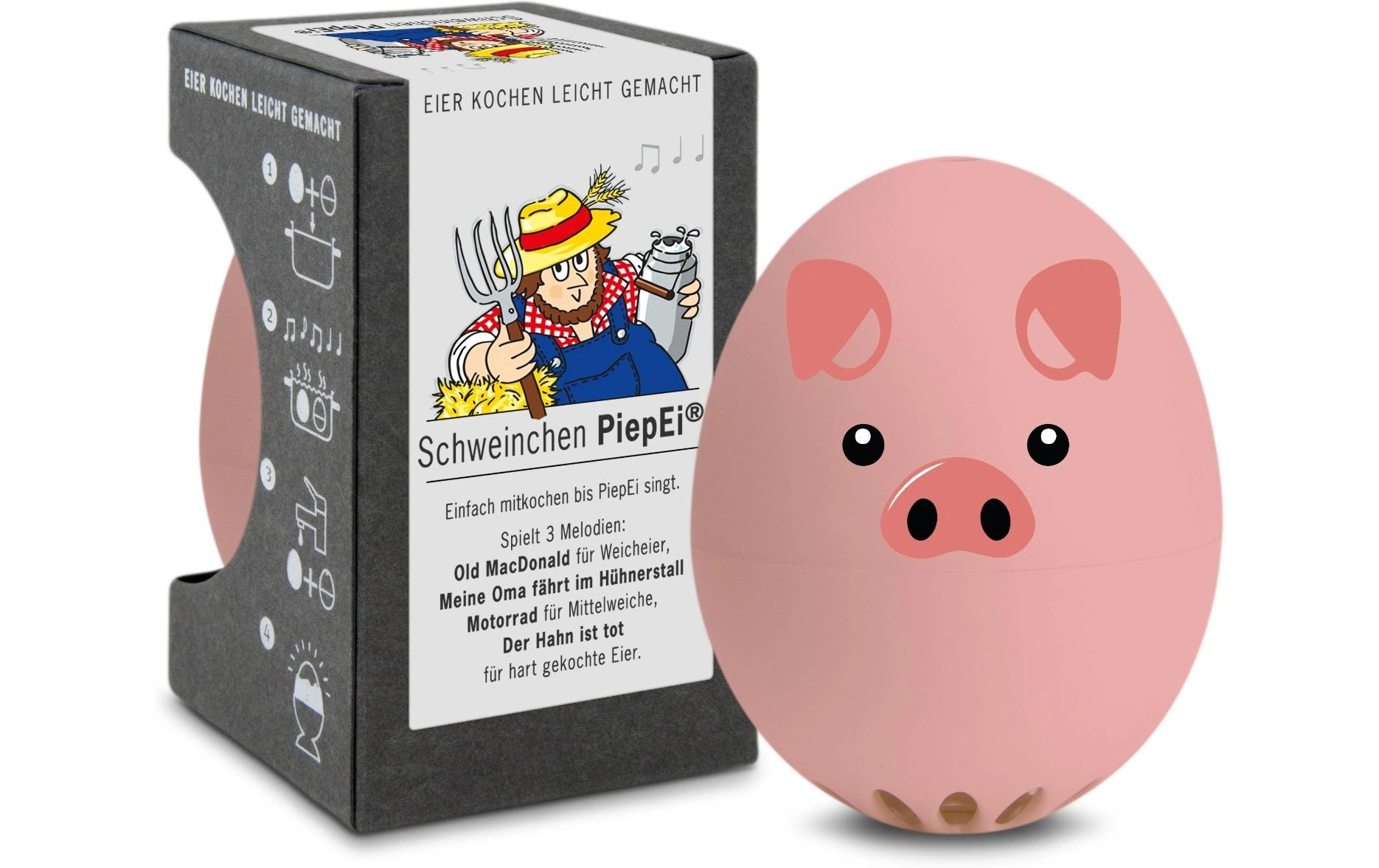 PiepEi Küchentimer Singende Eieruhr Schweinchen, Rosa