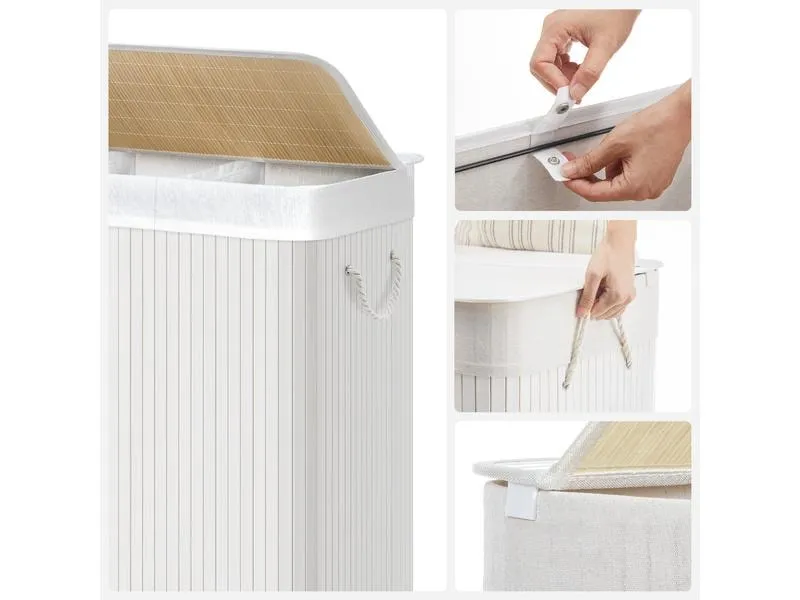 Songmics Wäschekorb mit Deckel 150 l, Weiss Songmics Wäschekorb mit Deckel 150 l, Weiss