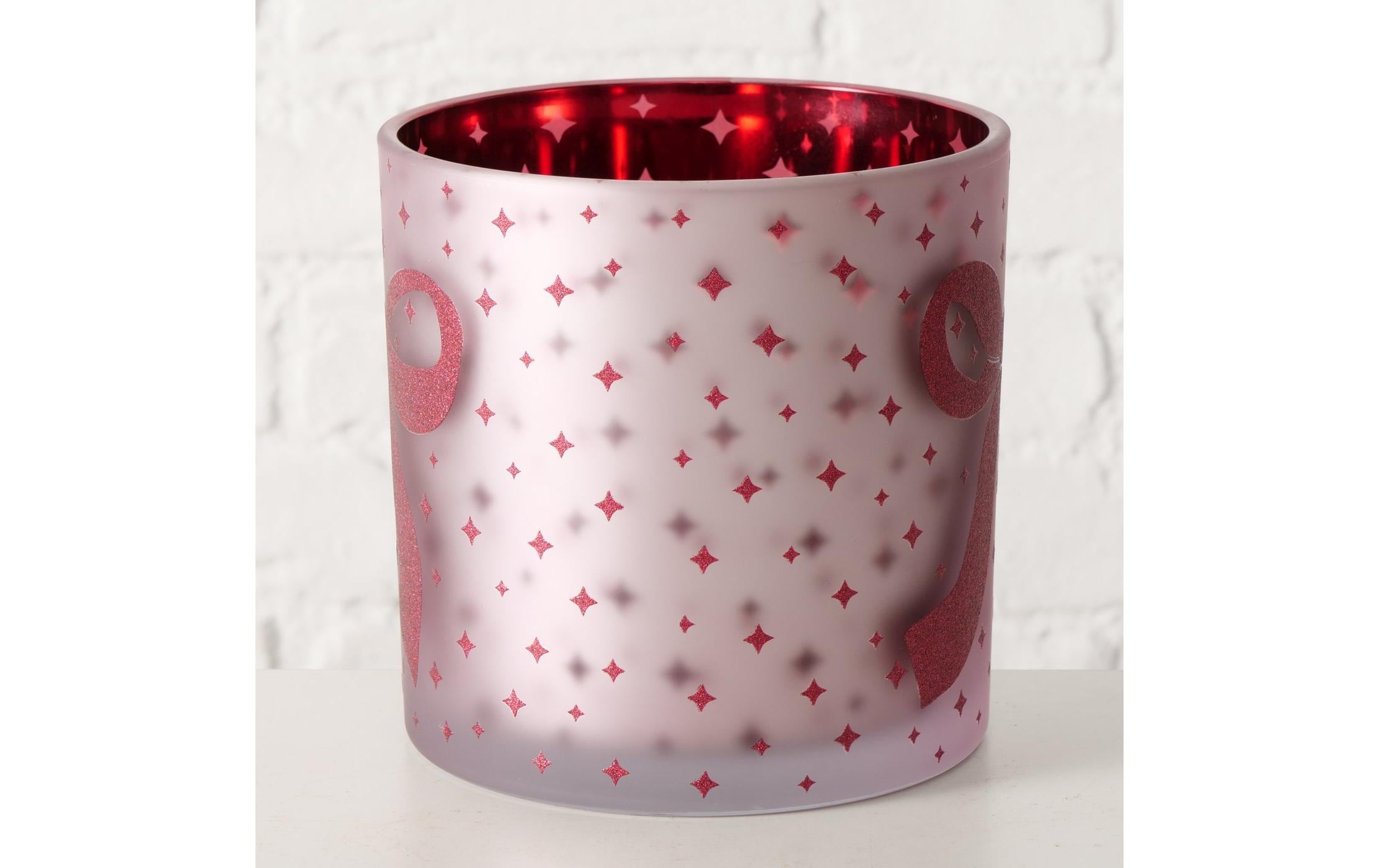 Boltze Weihnachtswindlicht Boucle Glas, 15 x 15 cm