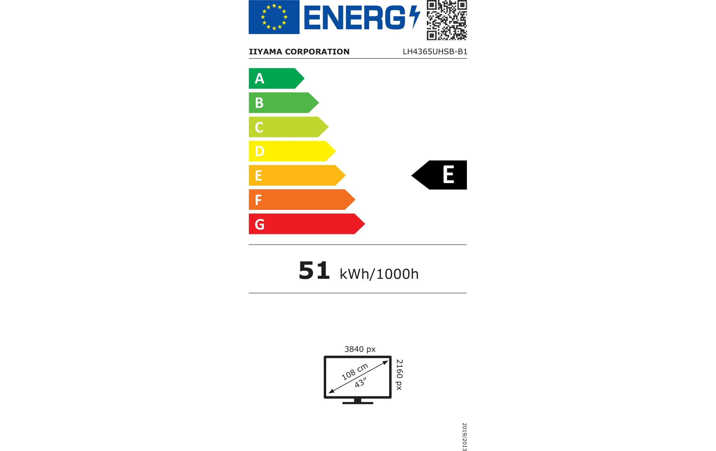 iiyama Public Display LH4365UHSB-B1 42.5 iiyama Public Display LH4365UHSB-B1 42.5