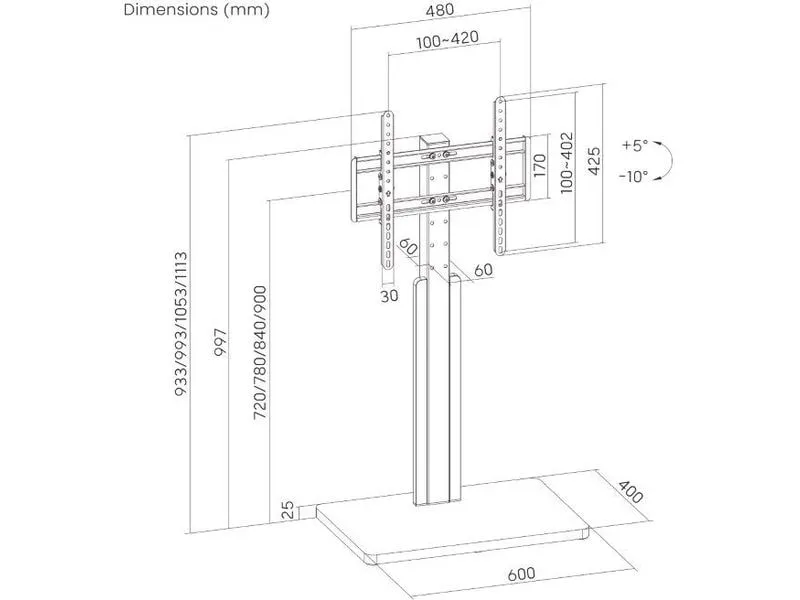 PureMounts Standfuss PM-TVS-10 Schwarz PureMounts Standfuss PM-TVS-10 Schwarz