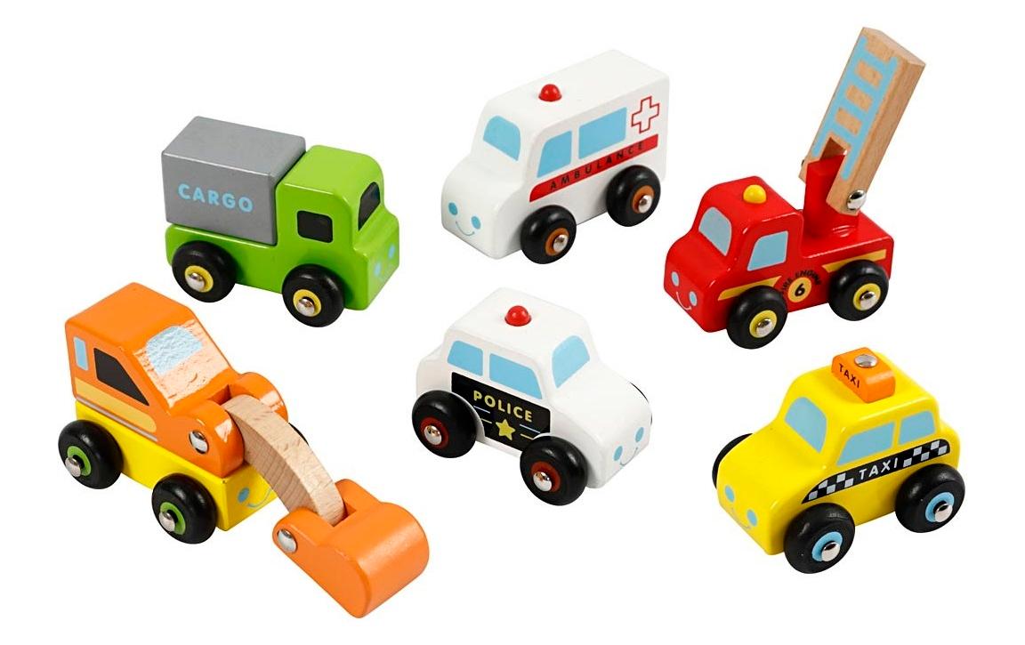 Viga Spielzeugfahrzeug Mini-Autos 6 Stk. Viga Spielzeugfahrzeug Mini-Autos 6 Stk.