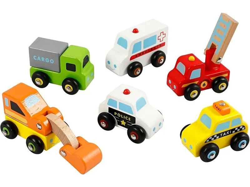 Viga Spielzeugfahrzeug Mini-Autos 6 Stk. Viga Spielzeugfahrzeug Mini-Autos 6 Stk.