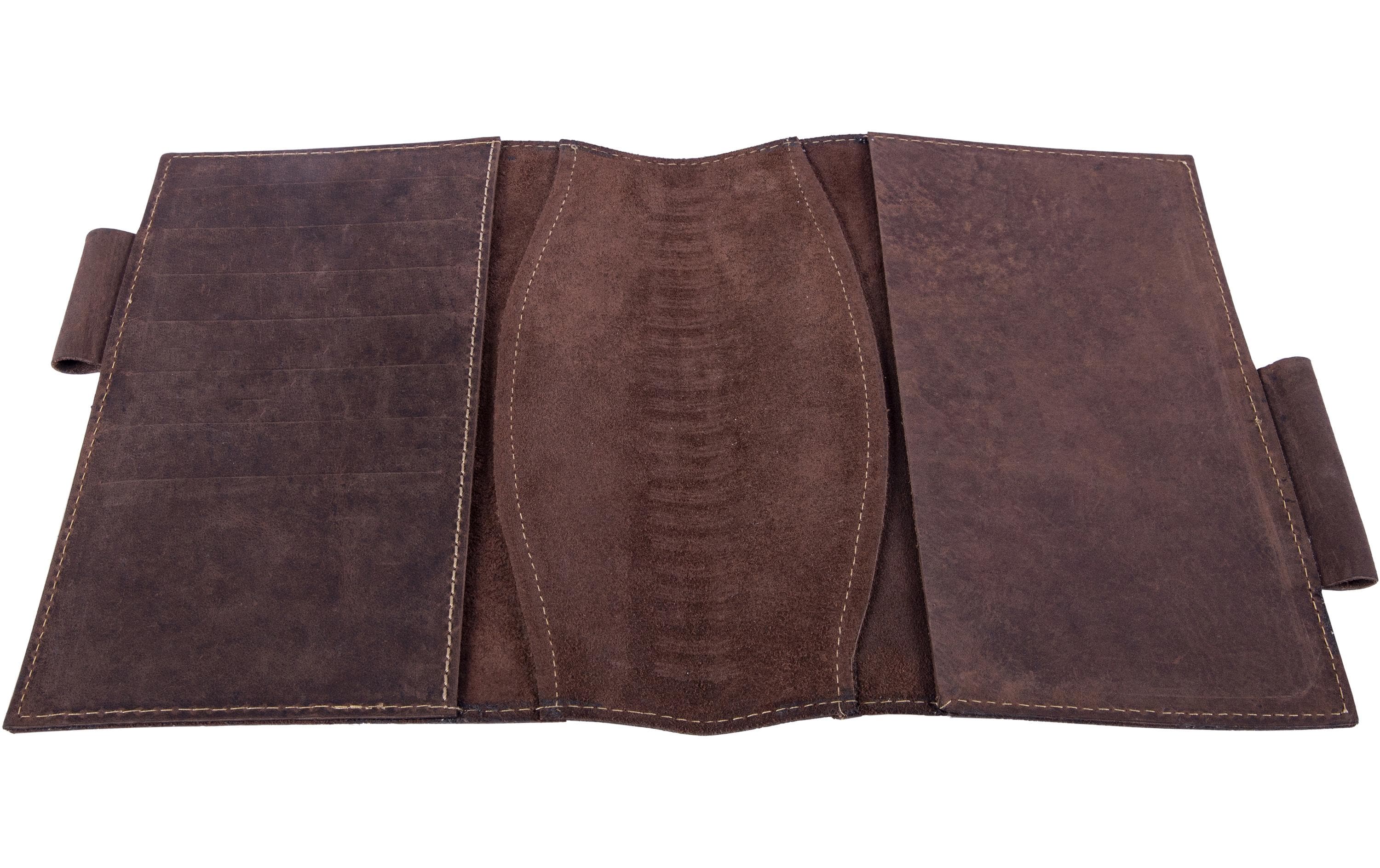 Alpenleder Notizbuch Schiller A5, liniert, Büffelleder Braun