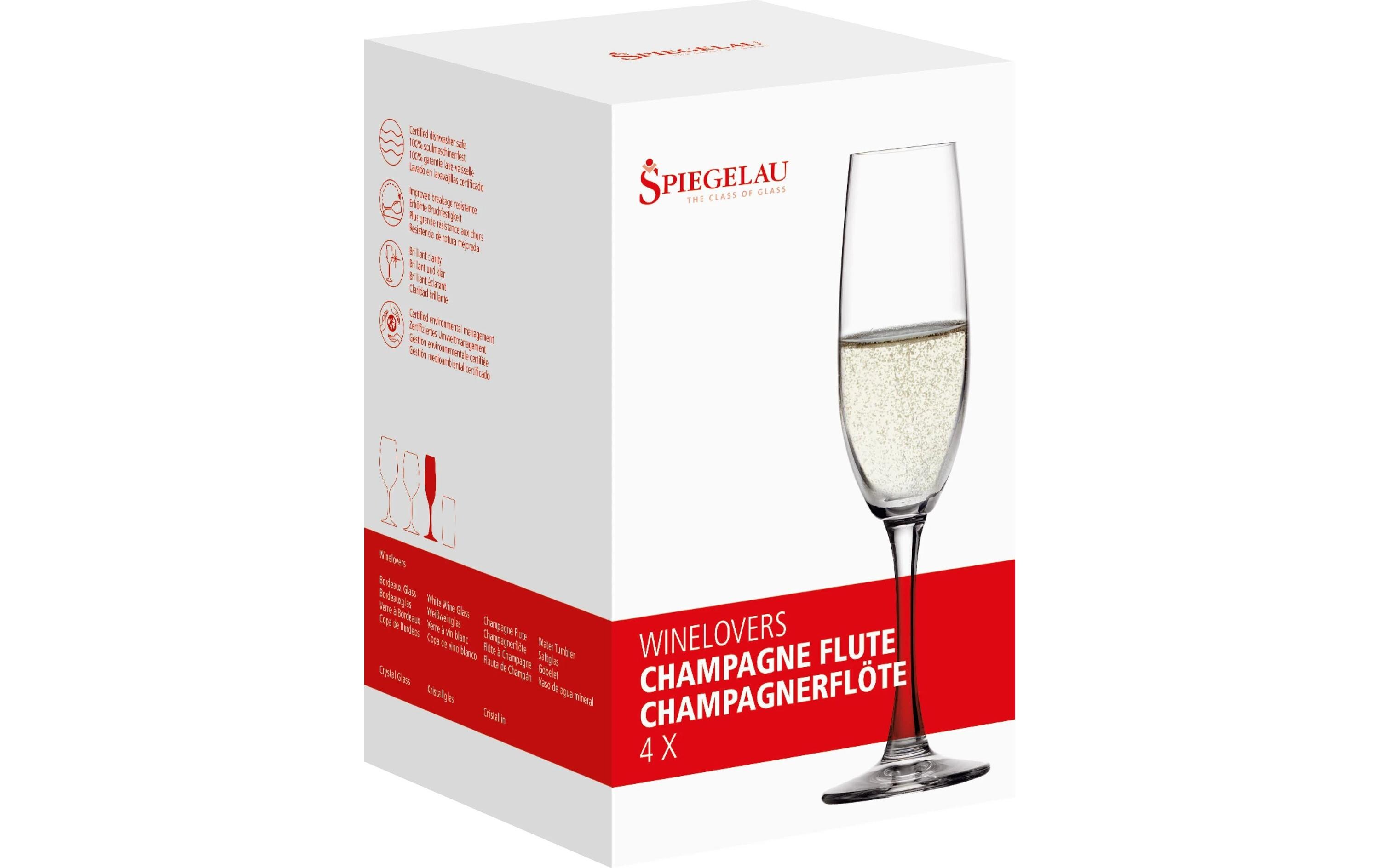 Spiegelau Champagnerglas Winelovers 190 ml, 4 Stück, Transparent