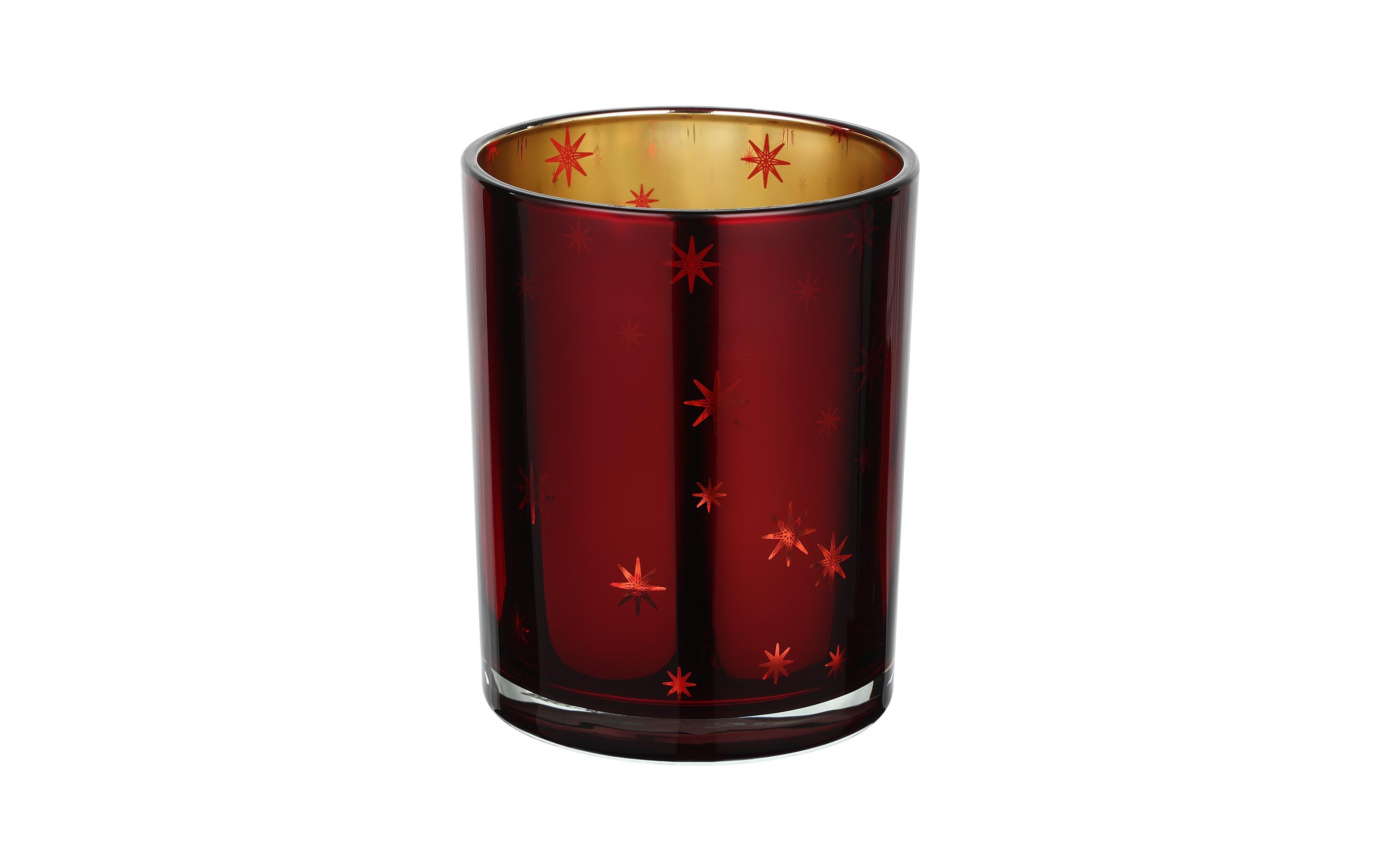 EGLO Teelichthalter Lukut 12.5 cm Gold/Rot, Glas EGLO Teelichthalter Lukut 12.5 cm Gold/Rot, Glas