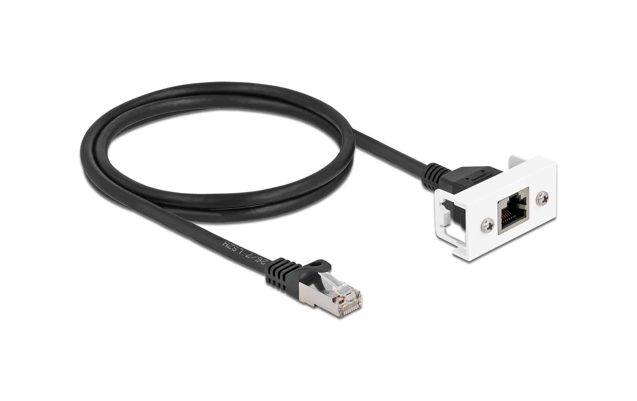 Delock Patchkabel für Easy 45 Modul Cat 6A, S/FTP, 1 m, Schwarz Delock Patchkabel für Easy 45 Modul Cat 6A, S/FTP, 1 m, Schwarz
