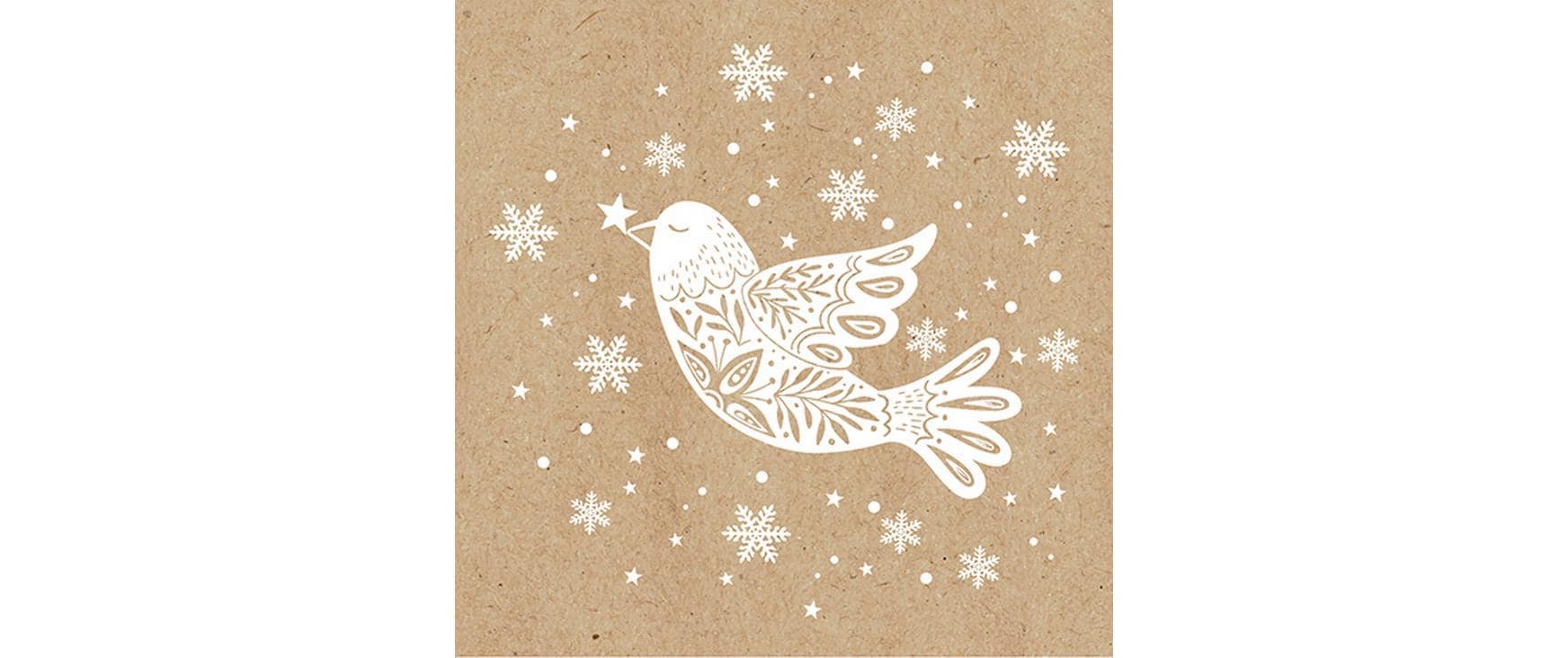 Braun + Company Weihnachtsservietten Winter Dove Beige, 20 Stück