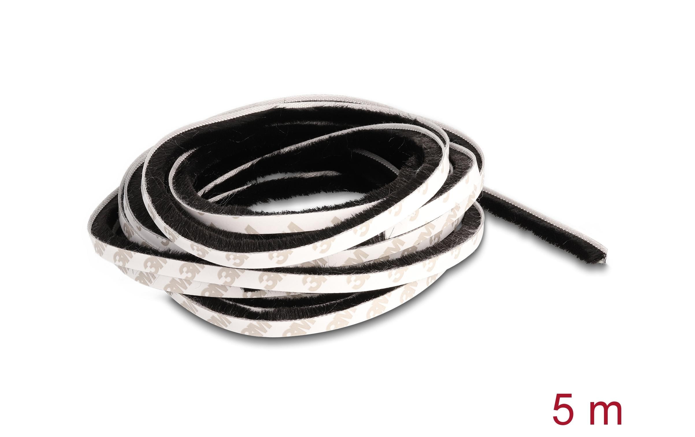 Delock Bürstenstreifen selbstklebend schwarz, 8mm - 5m Delock Bürstenstreifen selbstklebend schwarz, 8mm - 5m