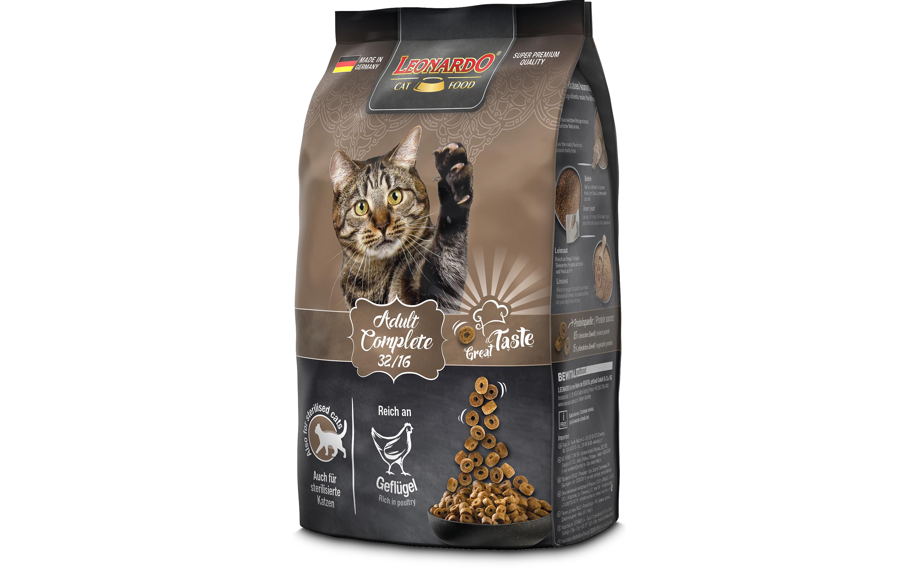 Leonardo Cat Food Trockenfutter Adult Complete 32/16, 300 g