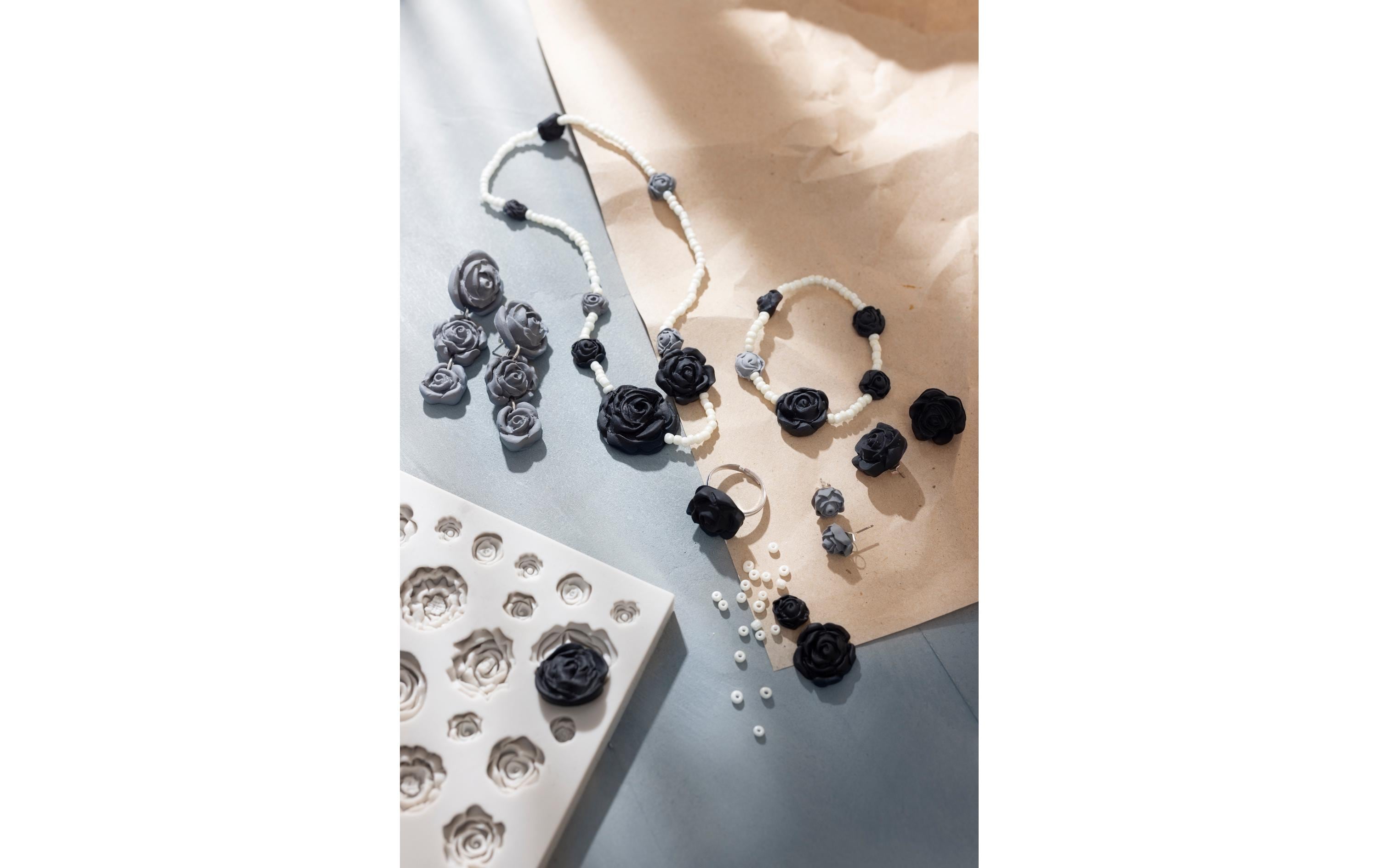 Creativ Company Schmuck Bastelset Rosen, Schwarz/Weiss