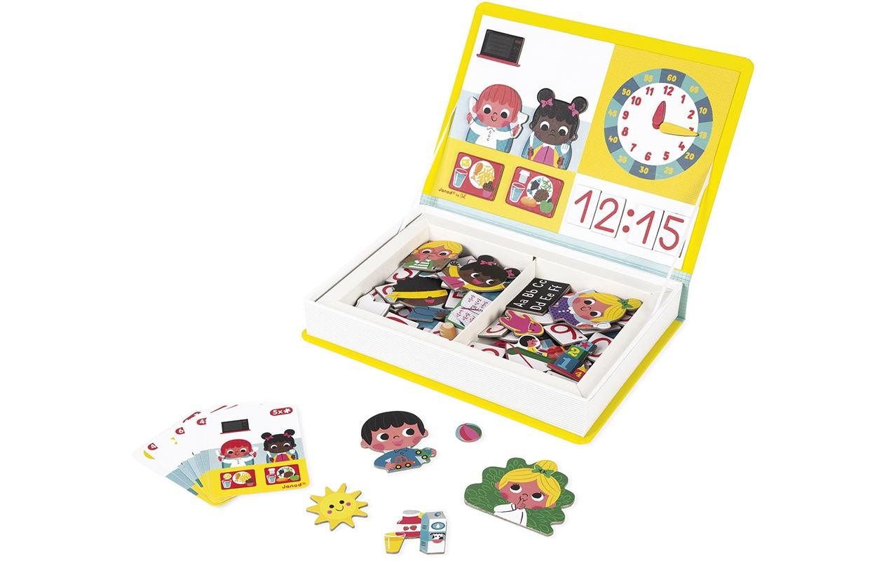 Janod Beschäftigungsspielzeug Magnetbuch Lerne die Uhr
